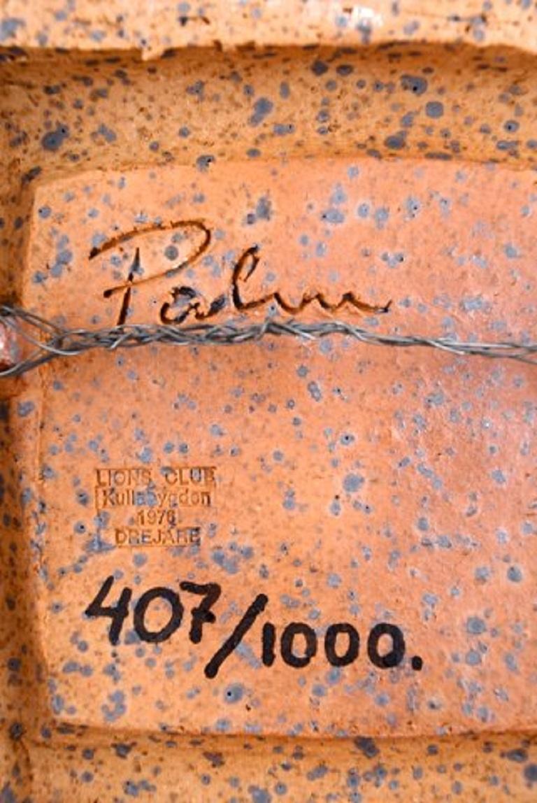 Swedish Rolf Palm Sweden, Wall Plaque in Glazed Stoneware