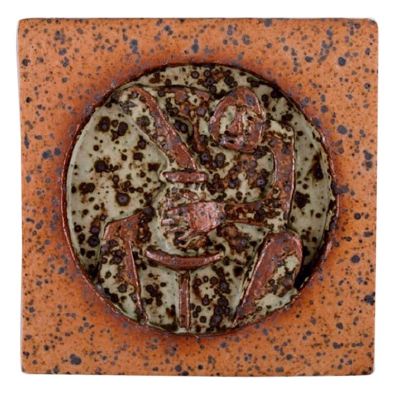 Rolf Palm Sweden, Wall Plaque in Glazed Stoneware