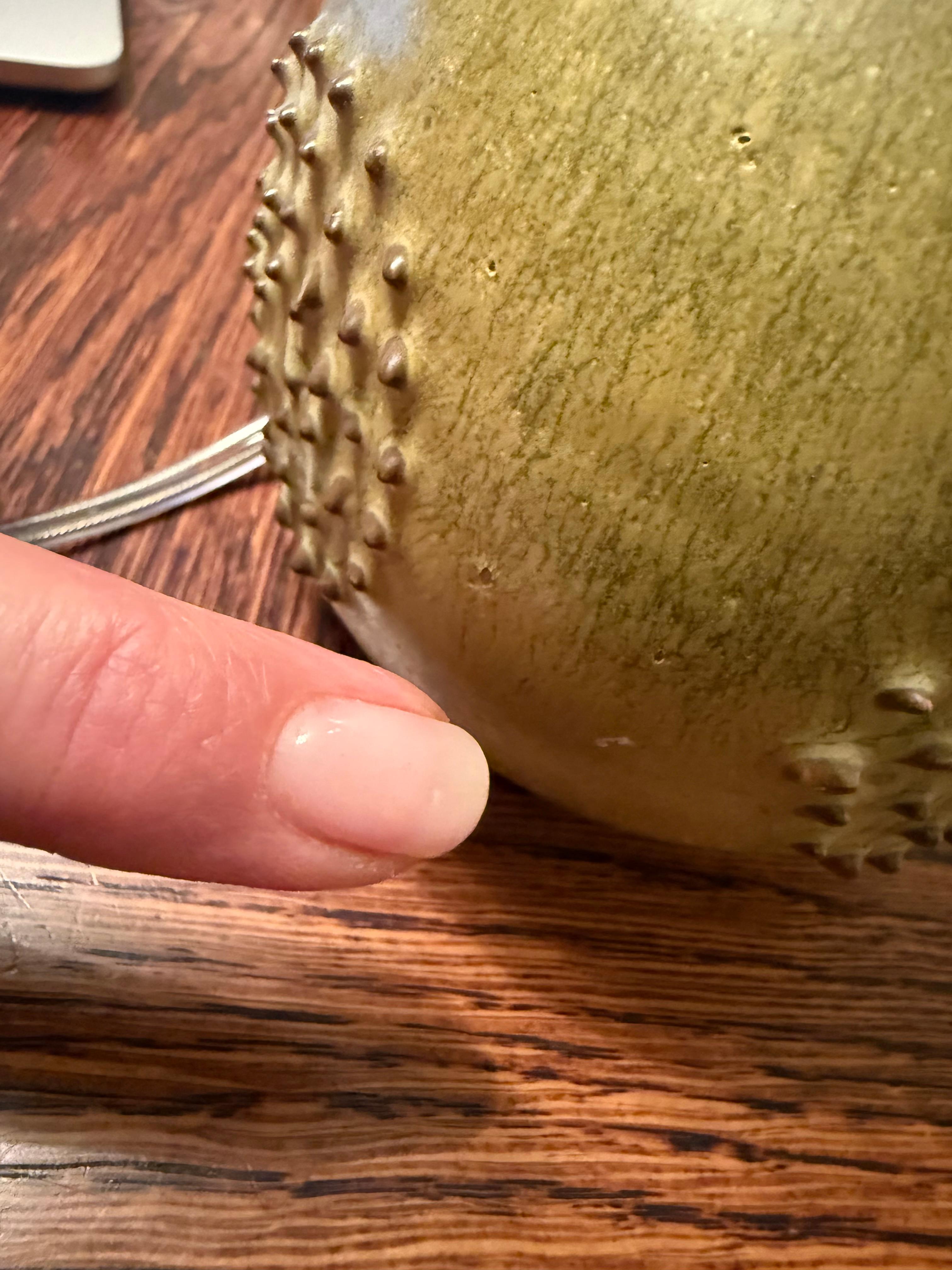 Lámpara de sobremesa Rolf Palm de gres Art Déco en verde y marrón, años 60. en venta 2