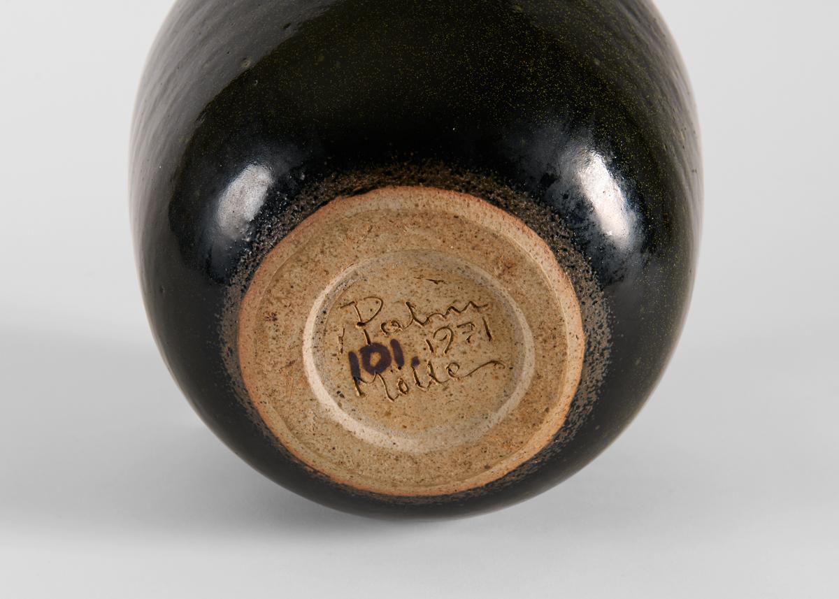 Svedese Rolf Palm, Grande vaso nero con smalto screziato, Svezia, anni '70 in vendita