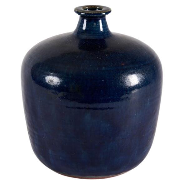 Rolf Palm, Grande vaso smaltato blu intenso, Svezia, anni '70