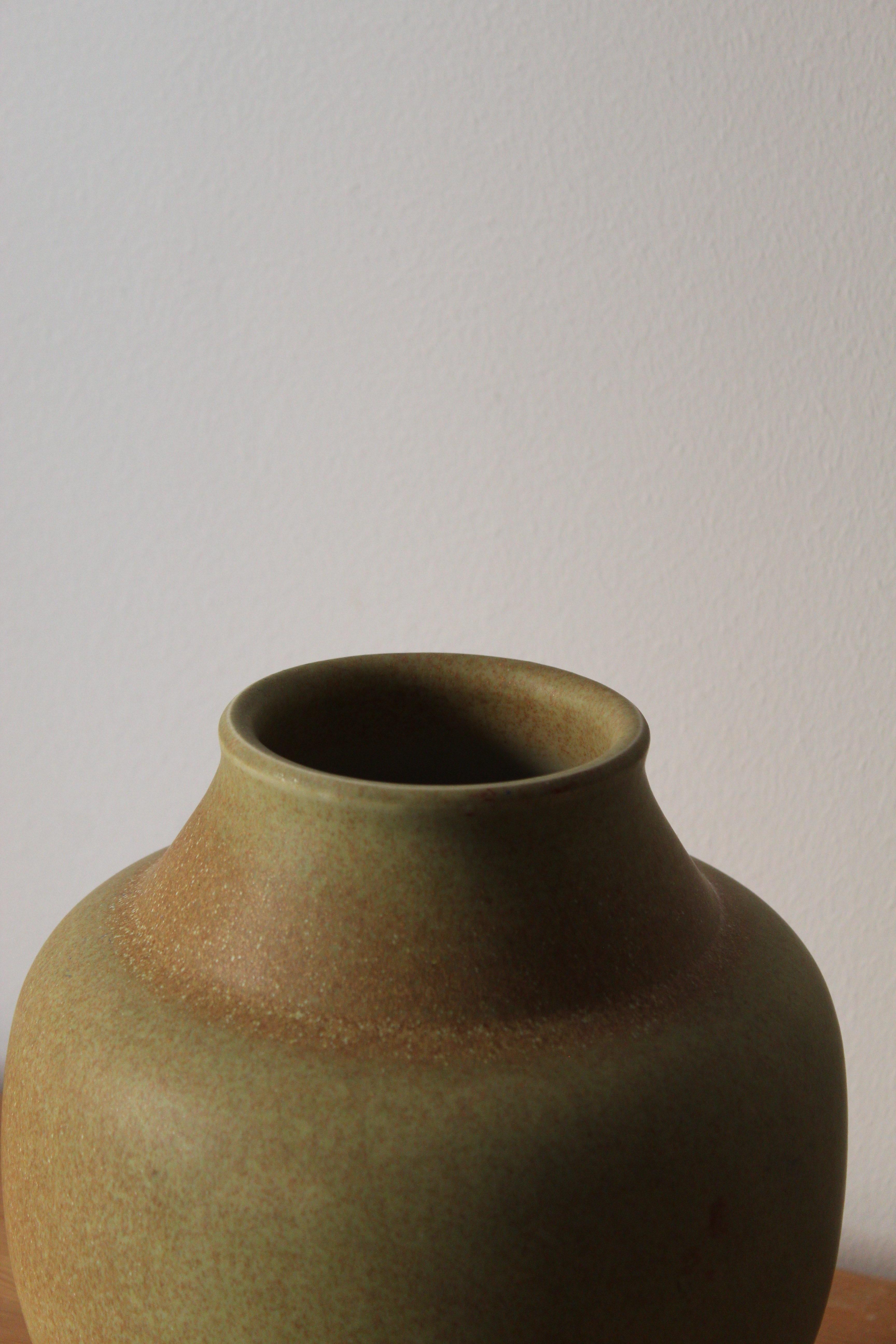 Mid-Century Modern Rolf Palm, Large Studio Vase, Glazed Stoneware, Mölle, Sweden, 1960s