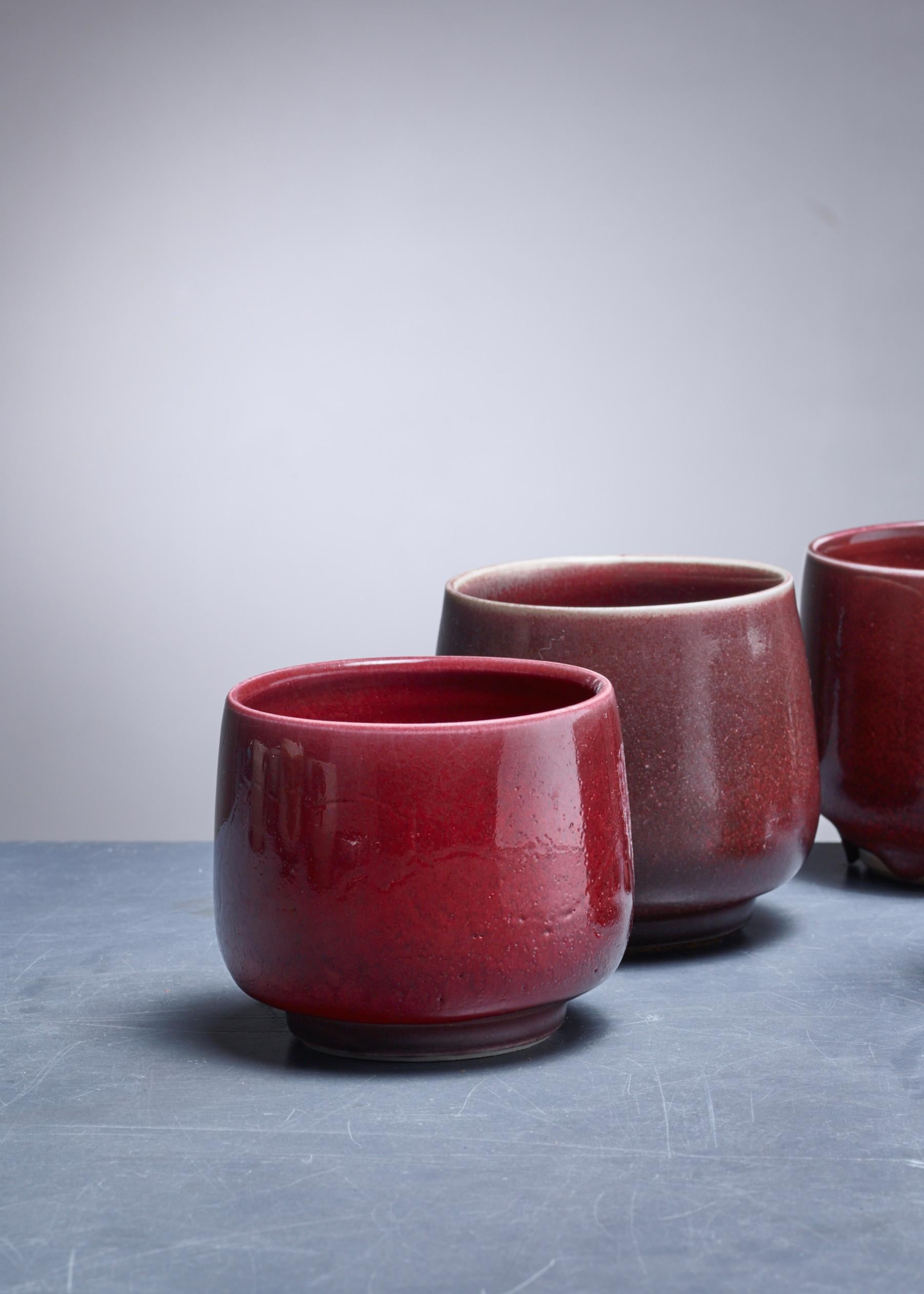 Scandinavian Modern Rolf Palm Set of Five Ceramic Vases, Sweden, 1990s For Sale