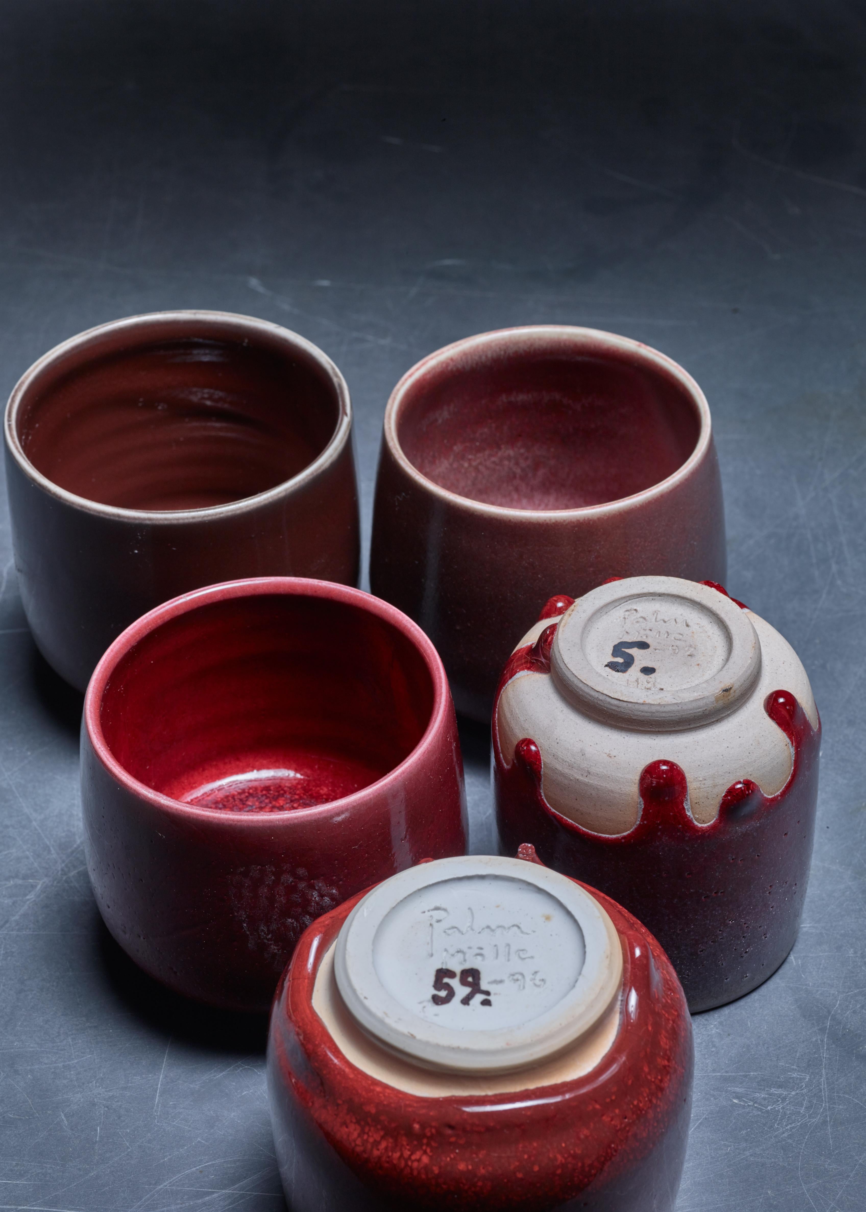 Rolf Palm Set of Five Ceramic Vases, Sweden, 1990s In Good Condition For Sale In Maastricht, NL