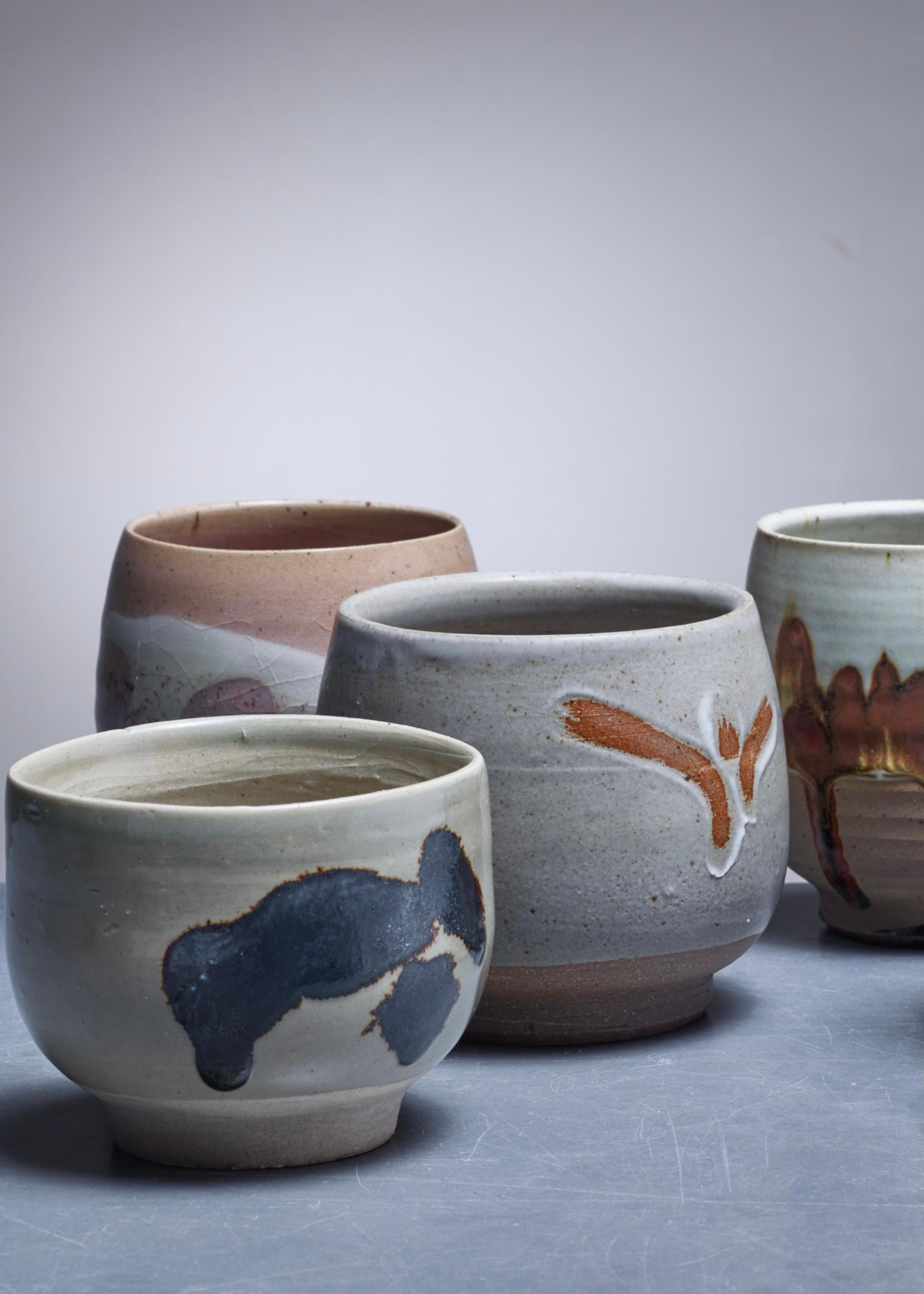 Scandinavian Modern Rolf Palm Set of Six Ceramic Vases, Sweden, 1990s For Sale