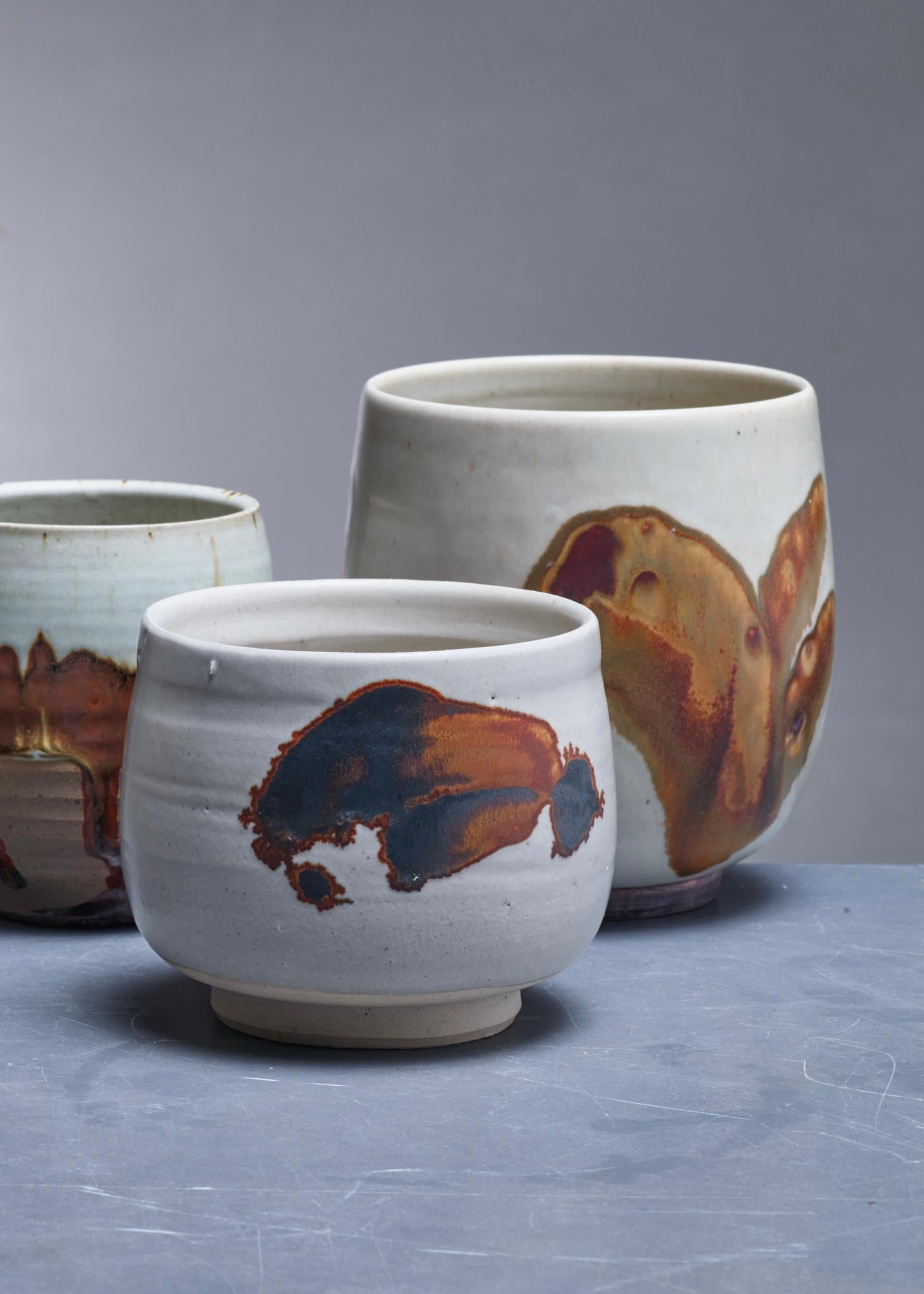 Swedish Rolf Palm Set of Six Ceramic Vases, Sweden, 1990s For Sale