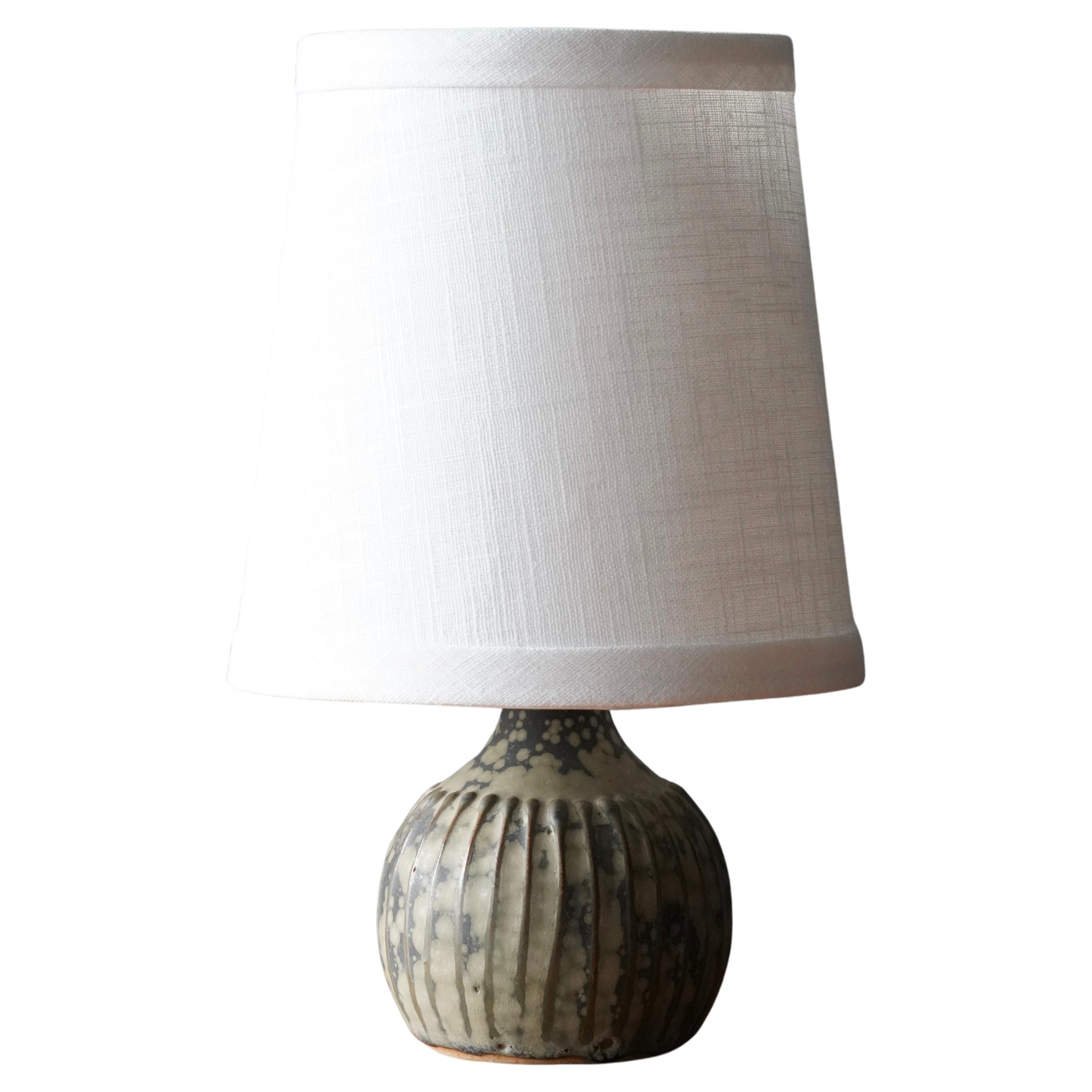 Rolf Palm, Small Table Lamp, Glazed Stoneware, Mölle, Sweden, 1960 For Sale  at 1stDibs