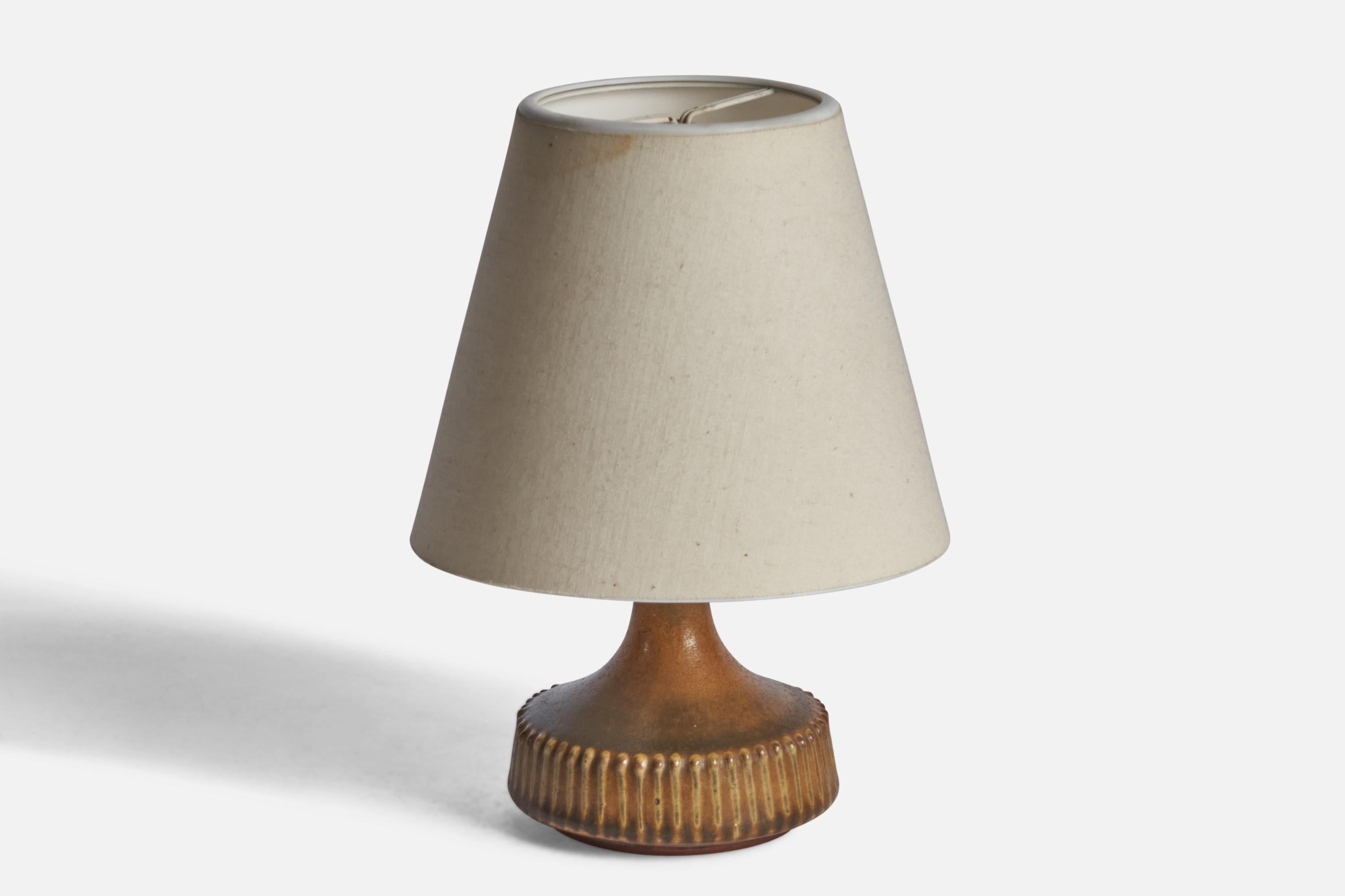 Mid-Century Modern Rolf Palm, Small Table Lamp, Stoneware, Sweden, 1960s For Sale