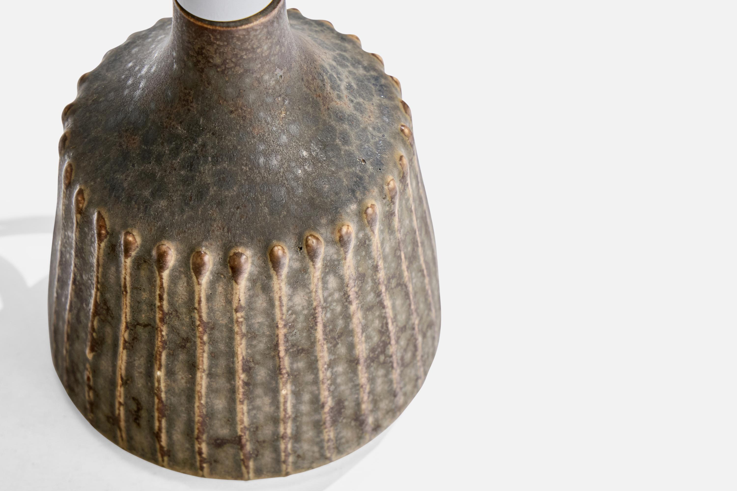 Swedish Rolf Palm, Table Lamp, Stoneware, Sweden, 1960s For Sale