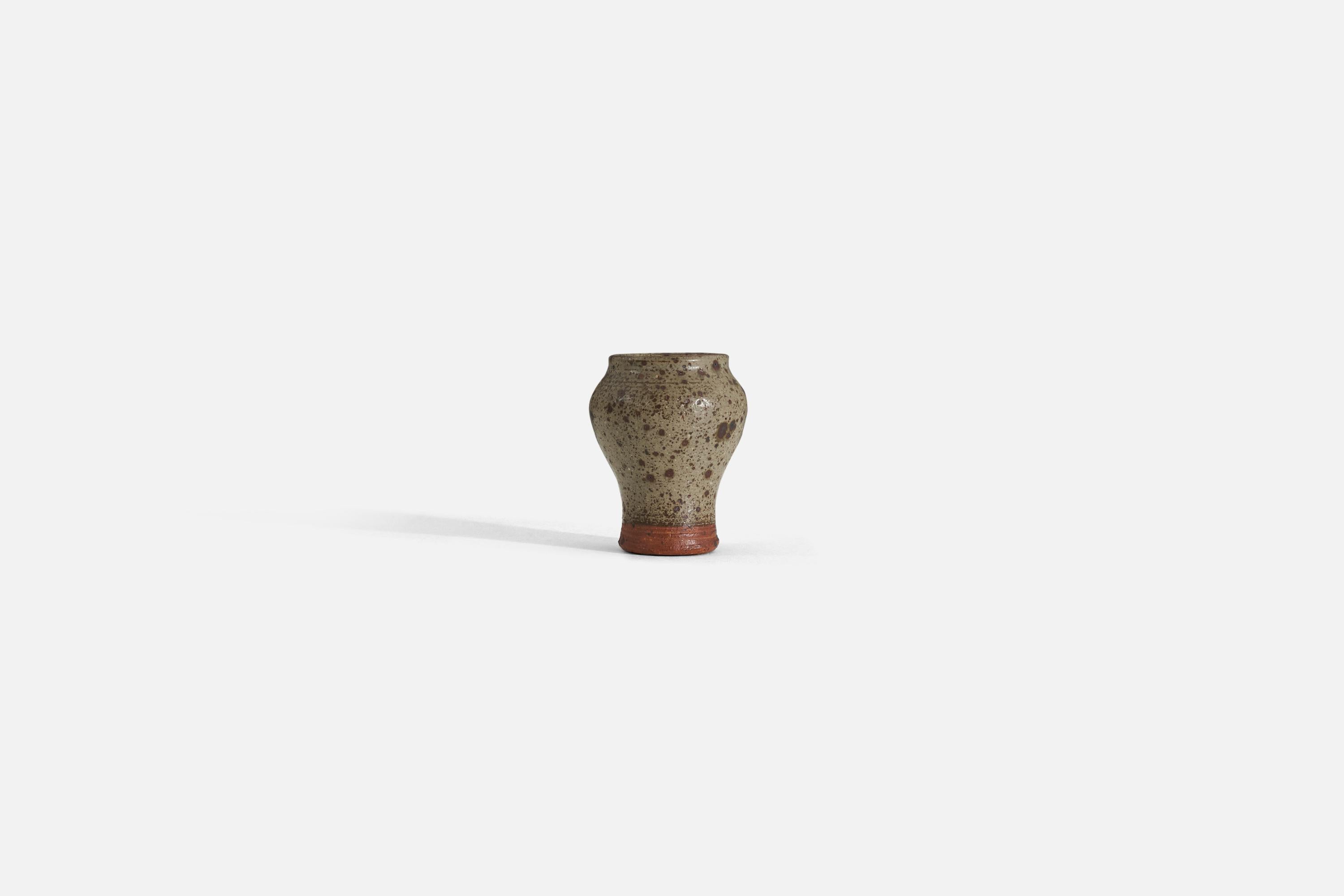 Mid-Century Modern Rolf Palm, Vase, Glazed Stoneware, Mölle, Sweden, 1961 For Sale