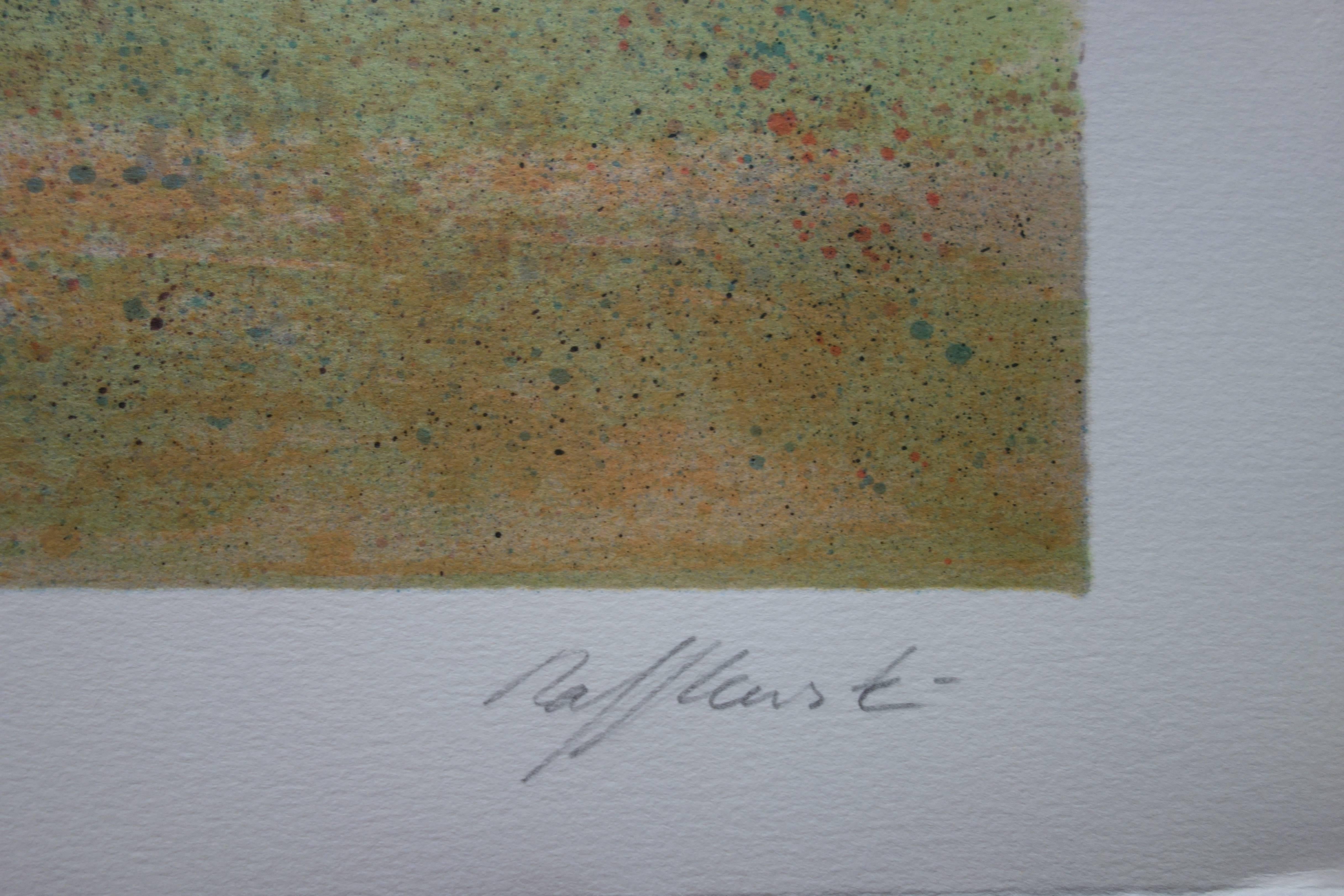 Paris : Louvre Museum - Original handsigned lithograph - Print by Rolf RAFFLEWSKI