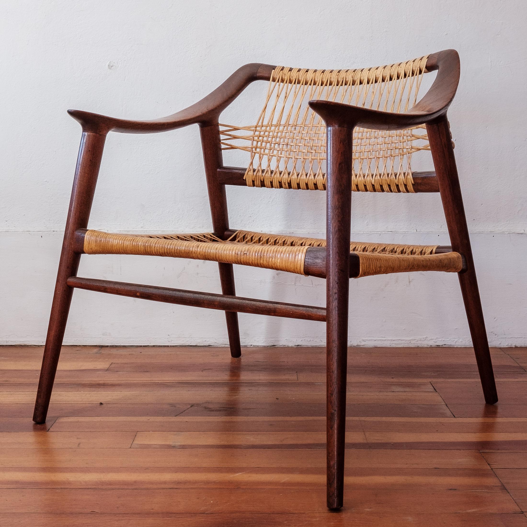 Rolf Rastad & Adolf Relling “Bambi” Cane Armchair  In Good Condition For Sale In San Diego, CA