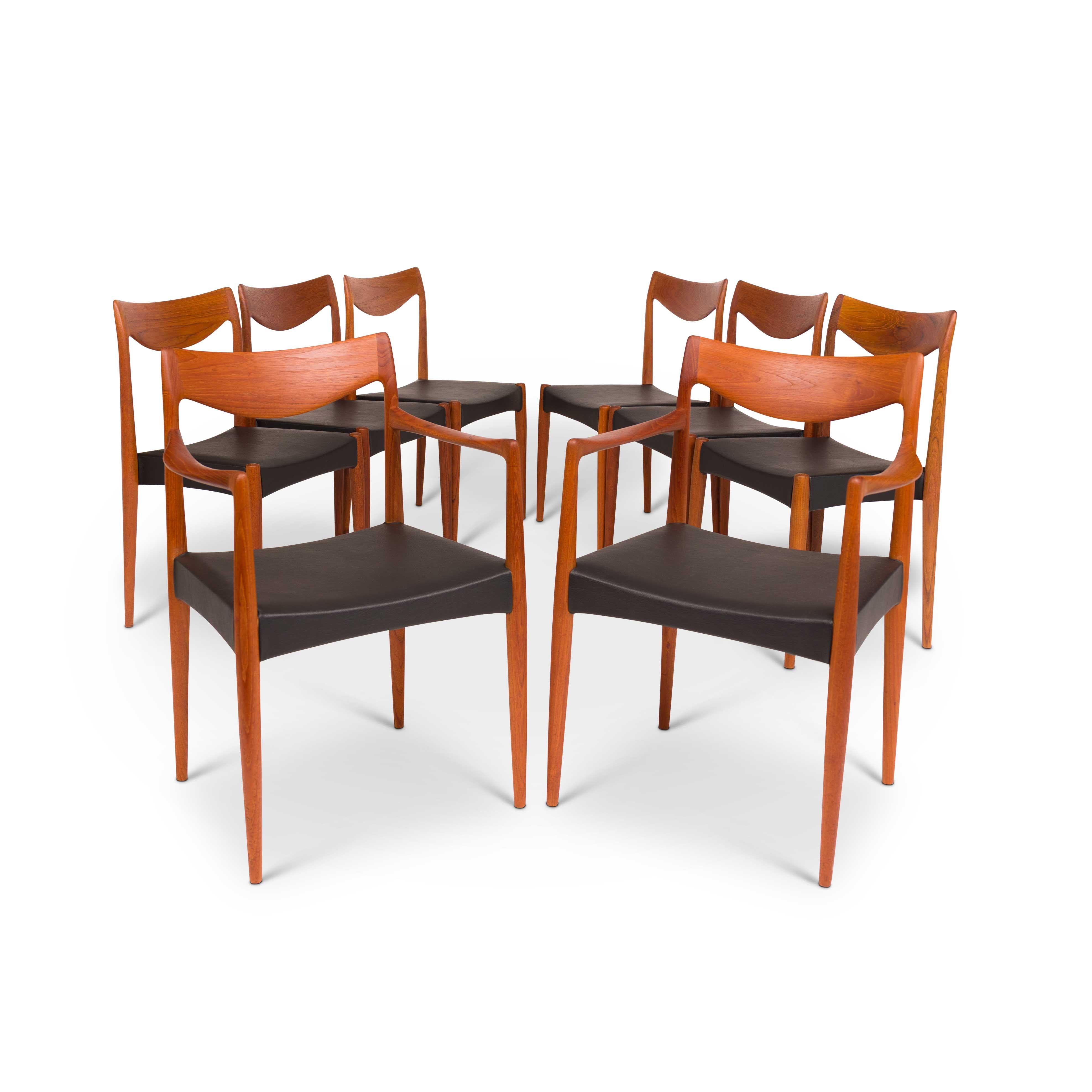 Mid-Century Modern Rolf Rastad & Adolf Relling Bambi, chaises de salle à manger en teck pour Gustav Bahus, années 1960 en vente