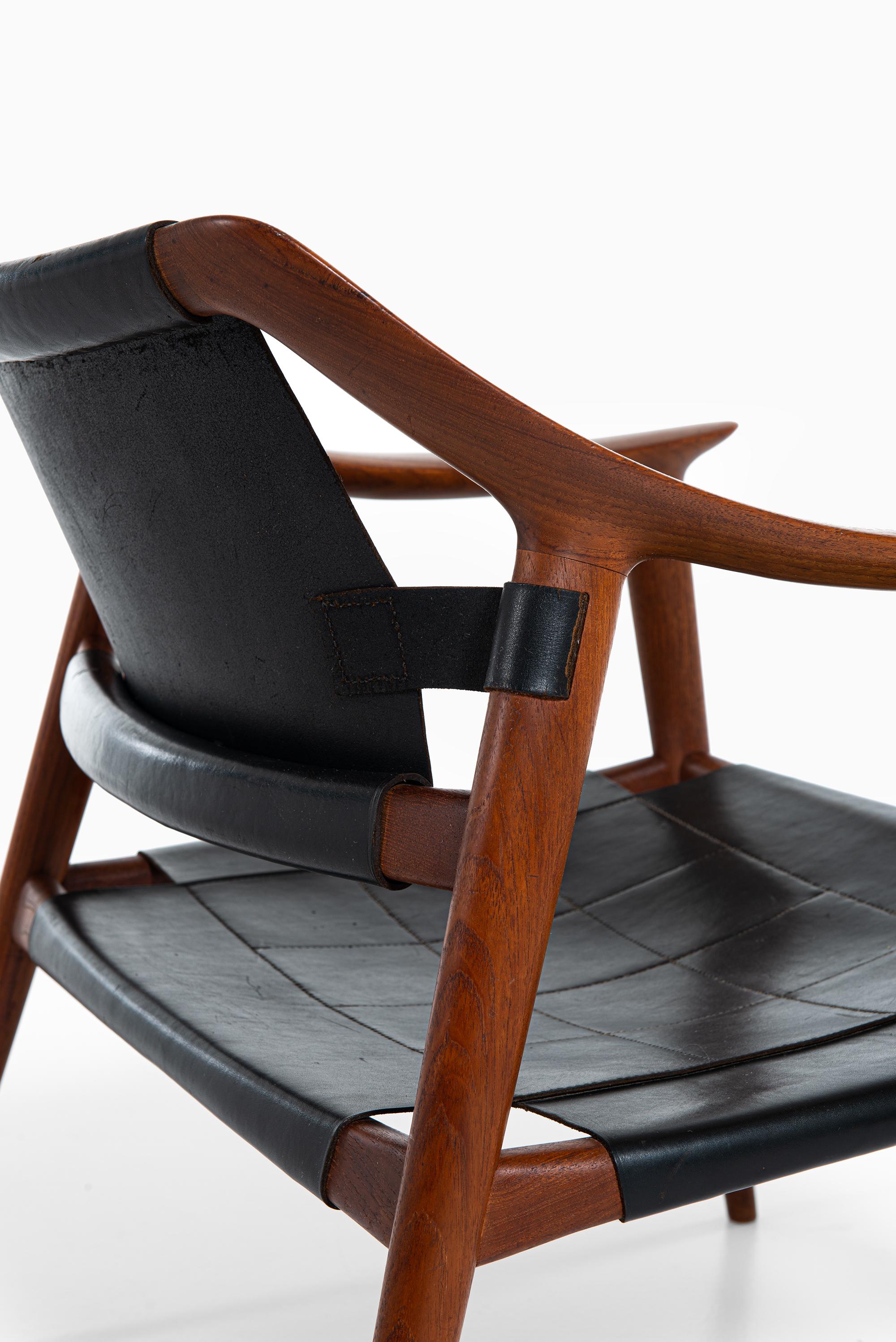 Leather Rolf Rastad & Adolf Relling Easy Chairs Model Bambi by Gustav Bahus in Norway