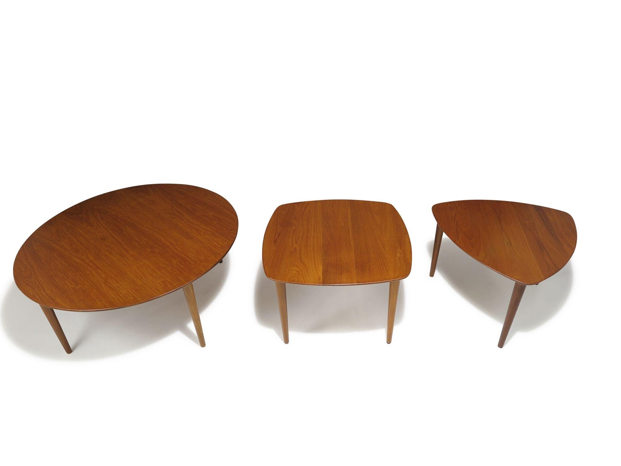 Rolf Rastad & Adolf Relling for Gustav Bahus Solid Teak Coffee Tables In Excellent Condition For Sale In Oakland, CA