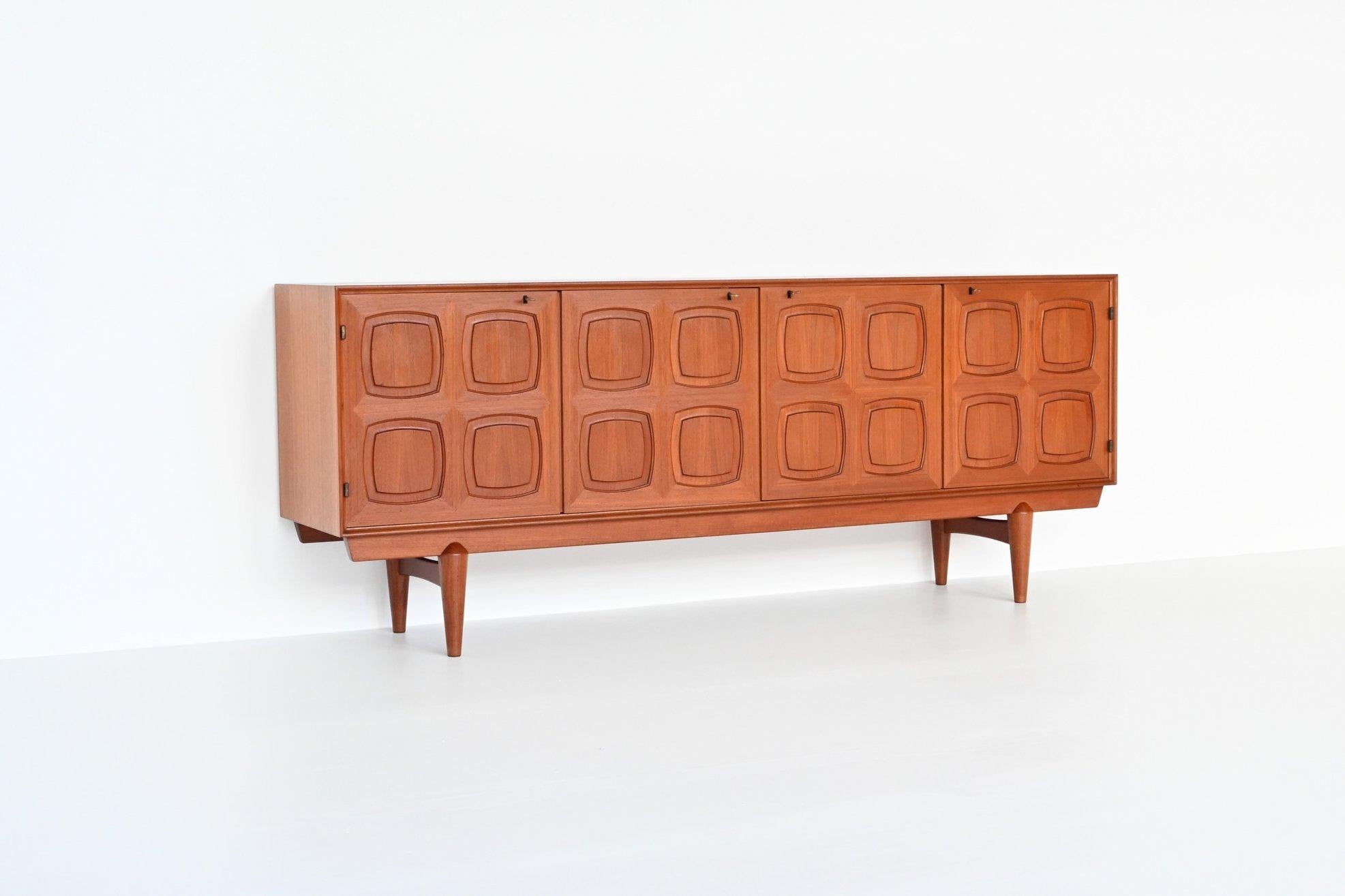 Mid-Century Modern Rolf Rastad & Adolf Relling Graphic Sideboard Gustav Bahus, Norway 1960