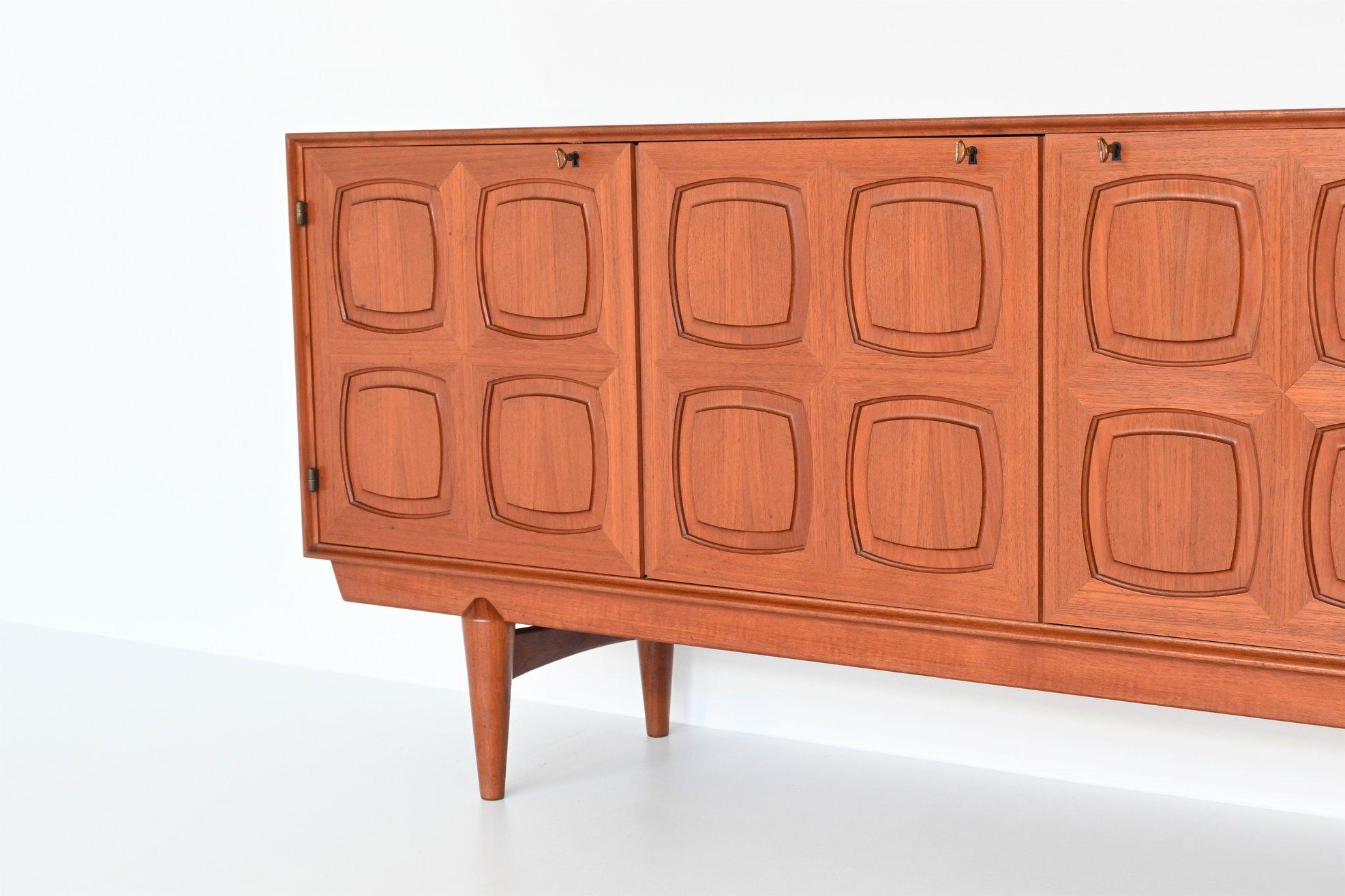 Mid-Century Modern Rolf Rastad & Adolf Relling Graphic Sideboard Gustav Bahus, Norway 1960