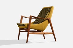 Rolf Rastad et Adolf Relling, fauteuil de salon, teck, tissu, Norvège, années 1950