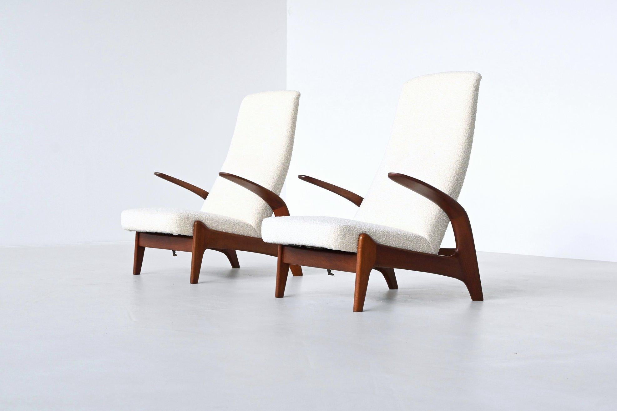 Scandinavian Modern Rolf Rastad & Adolf Relling reclining lounge chairs Gimson & Slater Norway 1960