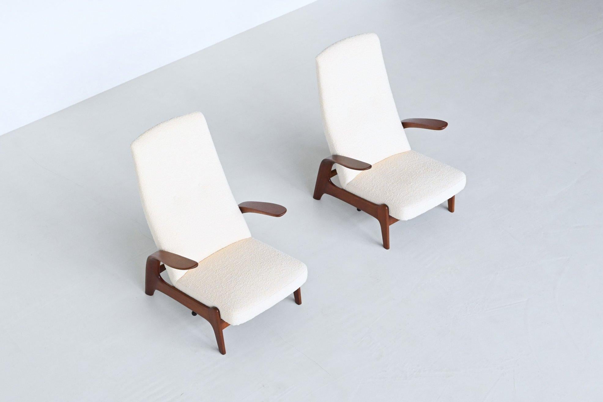 Mid-20th Century Rolf Rastad & Adolf Relling reclining lounge chairs Gimson & Slater Norway 1960