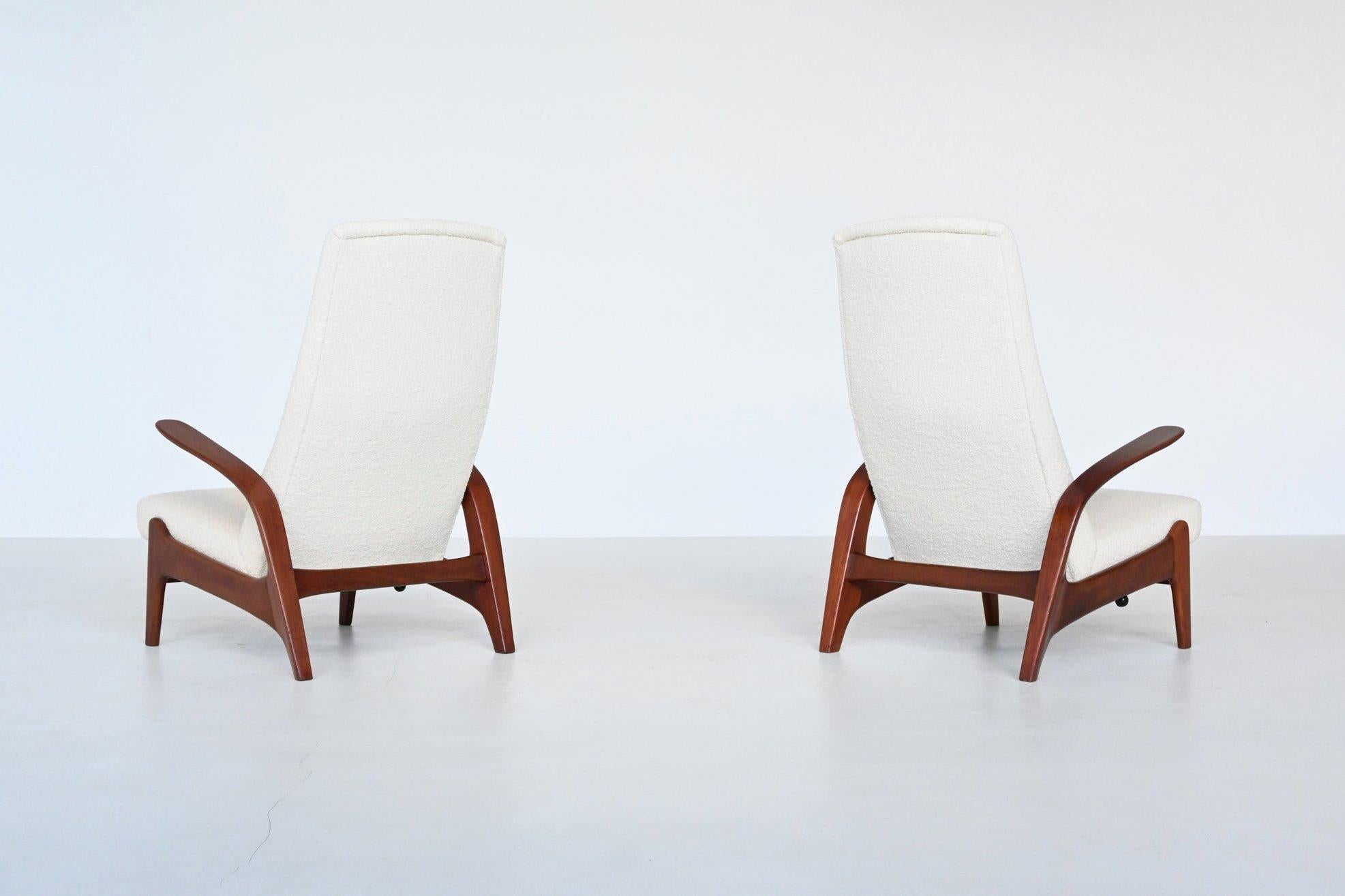 Rolf Rastad & Adolf Relling reclining lounge chairs Gimson & Slater Norway 1960 1