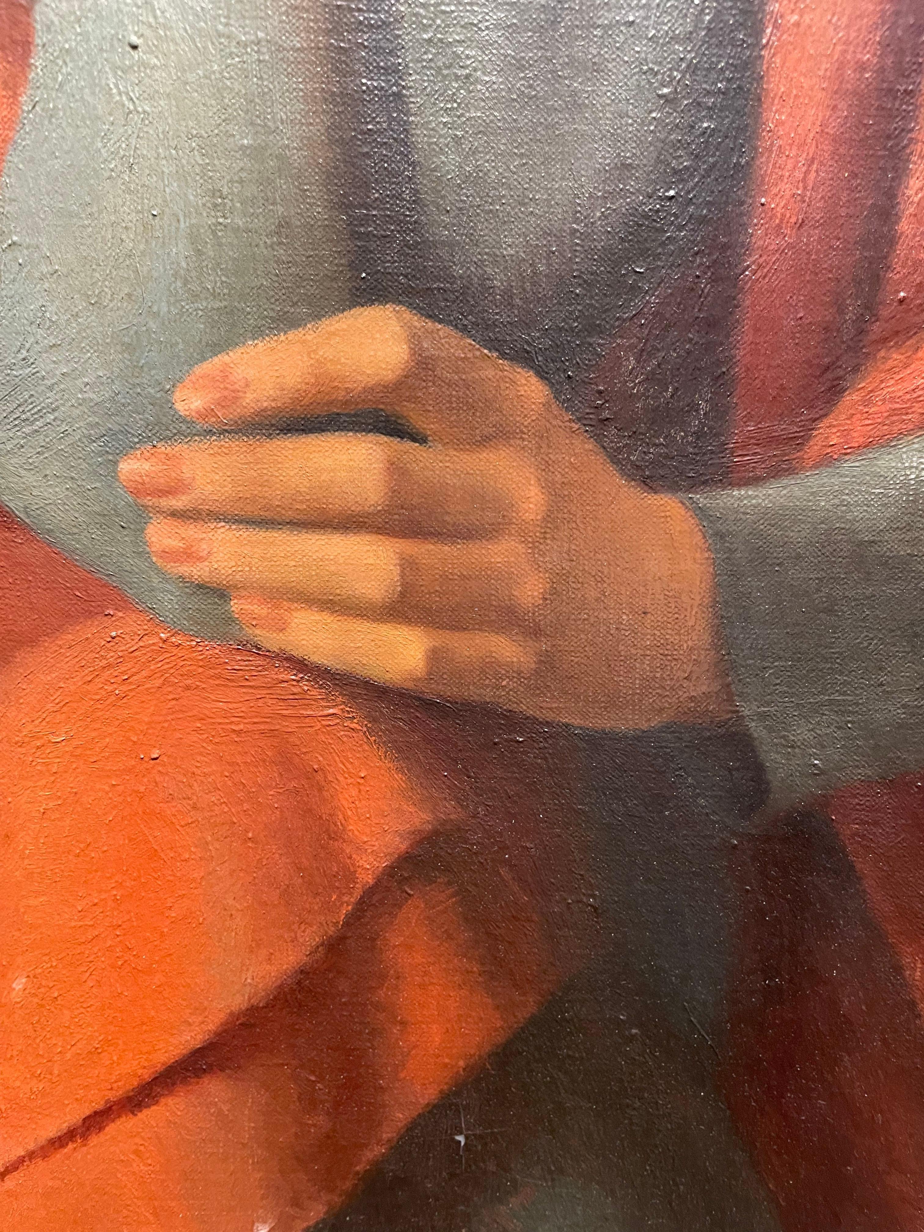 1940 Grande ritratto di donna, Kae Dorn Cass, dell'artista della scuola di Cleveland in vendita 7