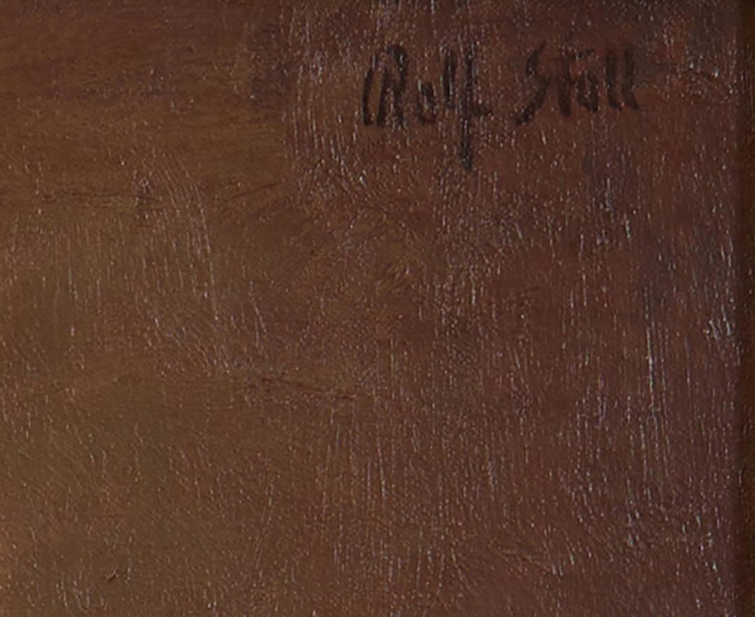 Rolf Stoll (americano, 1892-1978)
Kae Dorn Cass, 1940
Olio su tela
Firmato in alto a destra
32 x 25 pollici
38 x 31 pollici, incorniciato
Esposto: 
La 27a Mostra Annuale di Maggio, Cleveland Museum of Art, Cleveland, OH, 1940 
Quest'opera ha vinto