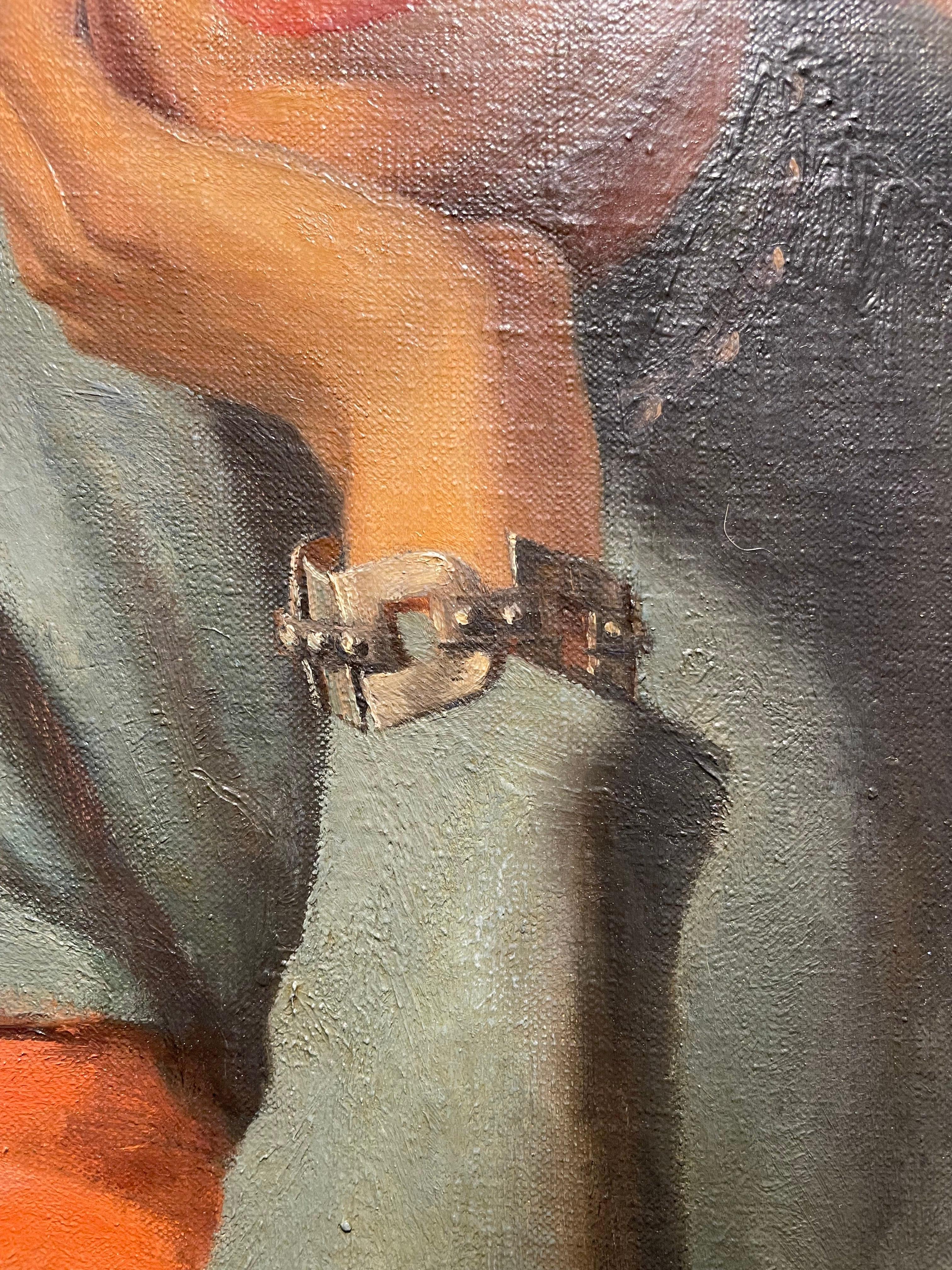 1940 Grande ritratto di donna, Kae Dorn Cass, dell'artista della scuola di Cleveland in vendita 1