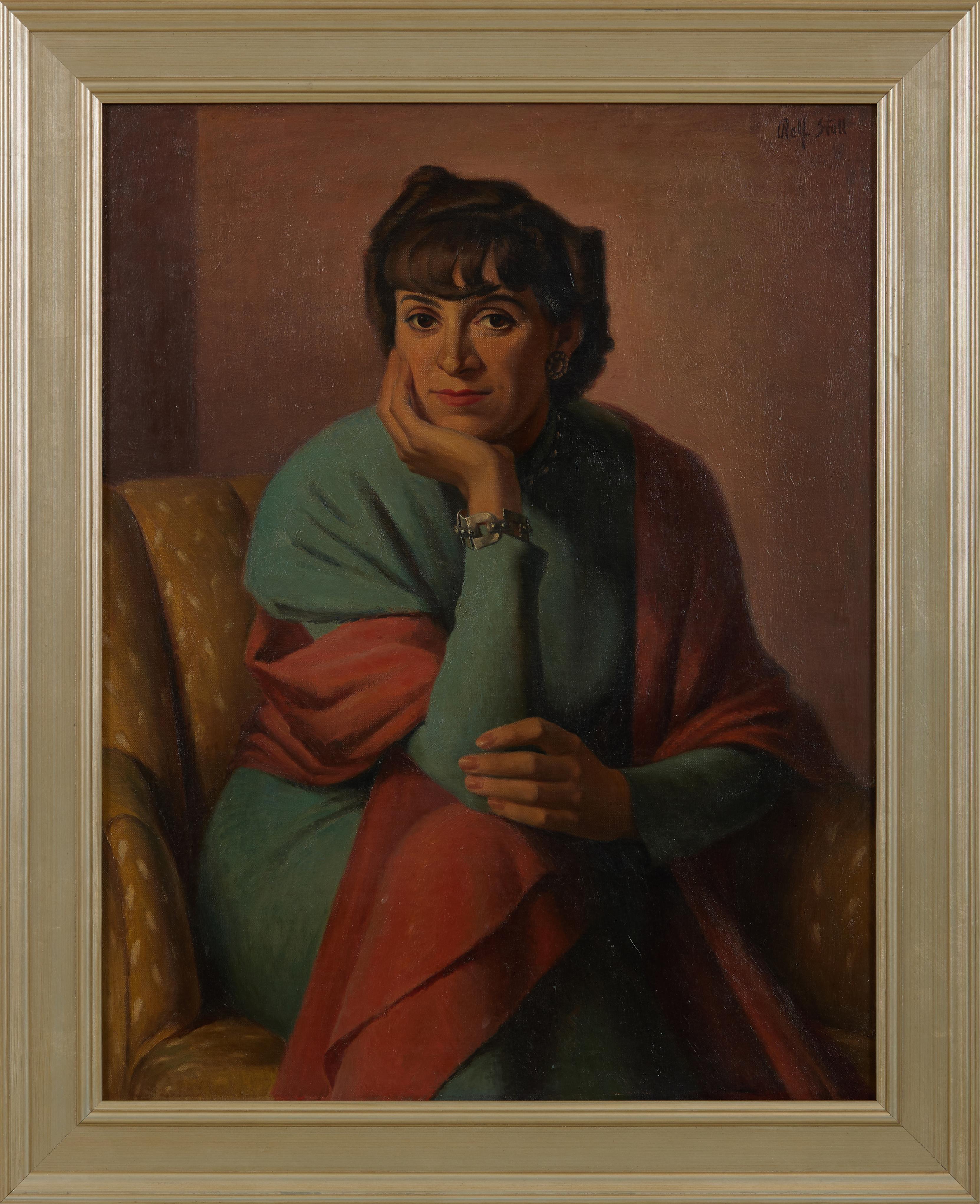 Grand portrait d
une femme, Kae Dorn Cass, artiste de la Cleveland School, 1940