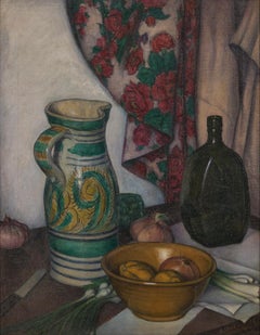 The Spanish Jug Still Life w/ Vegetables & Onions, Cleveland School Artist