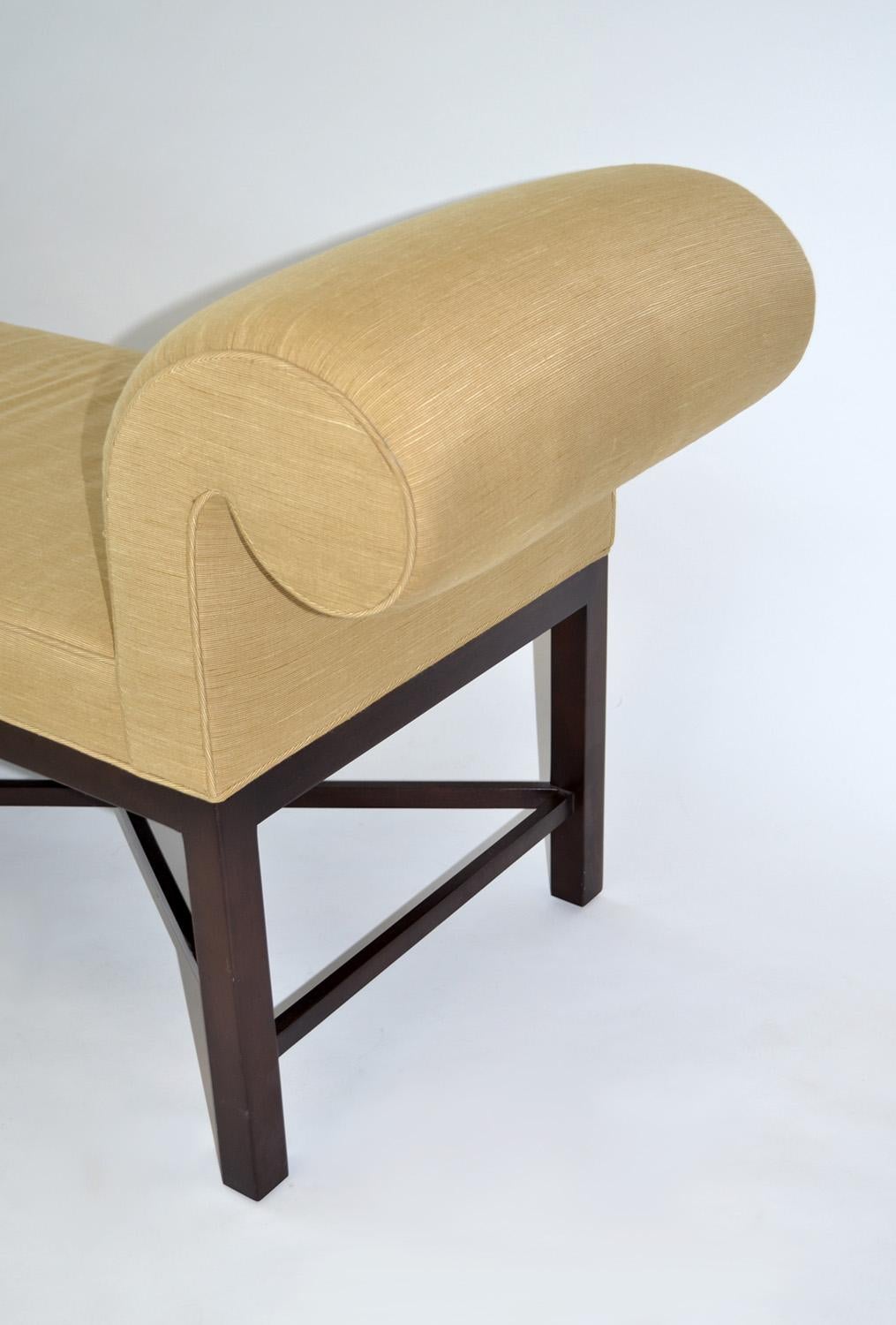 American Roll Arm Bench or Chaise in Silk by Thomas Pheasant for Baker Furniture For Sale