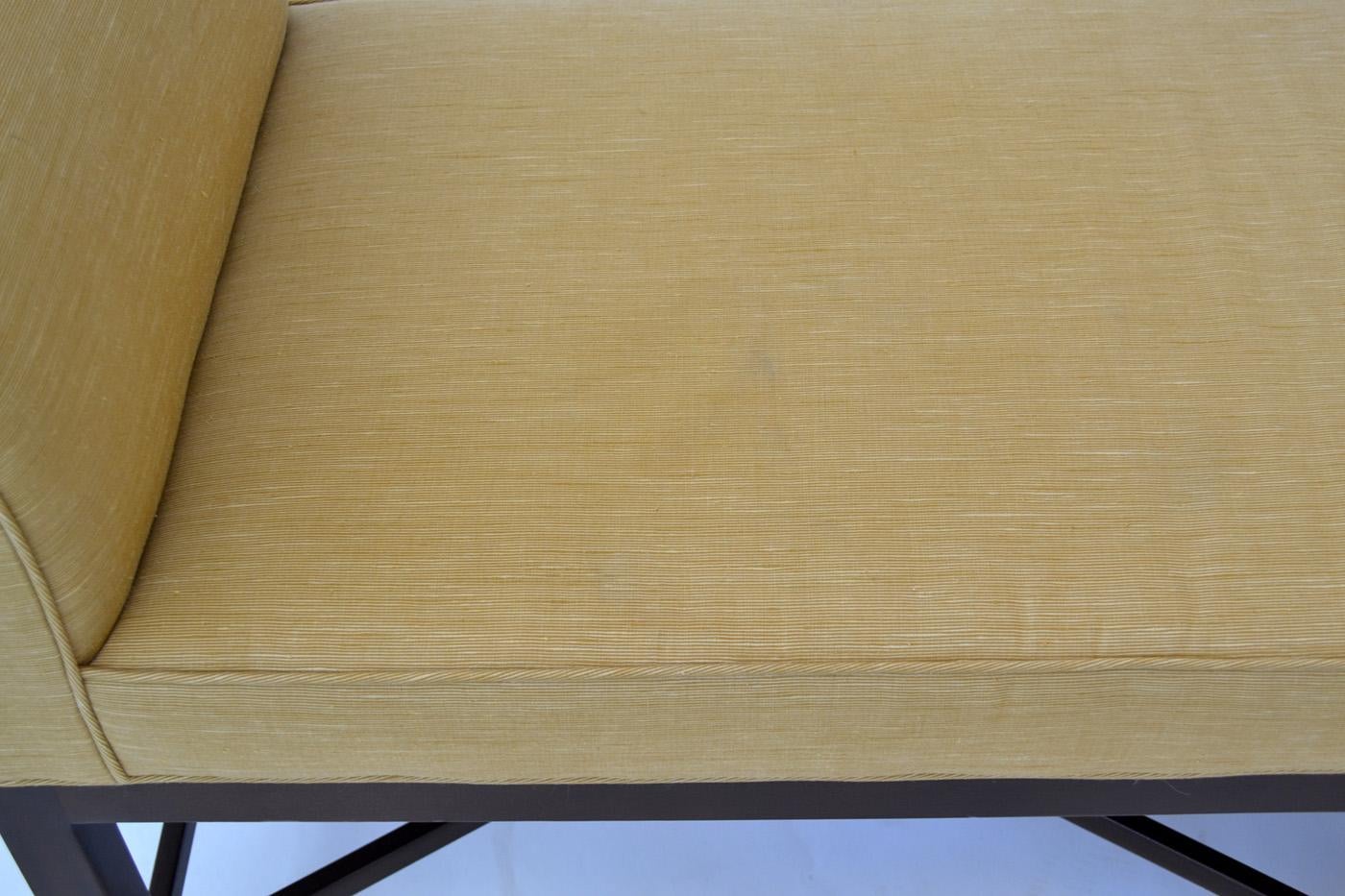 Roll Arm Bench or Chaise in Silk by Thomas Pheasant for Baker Furniture In Good Condition In Fort Lauderdale, FL
