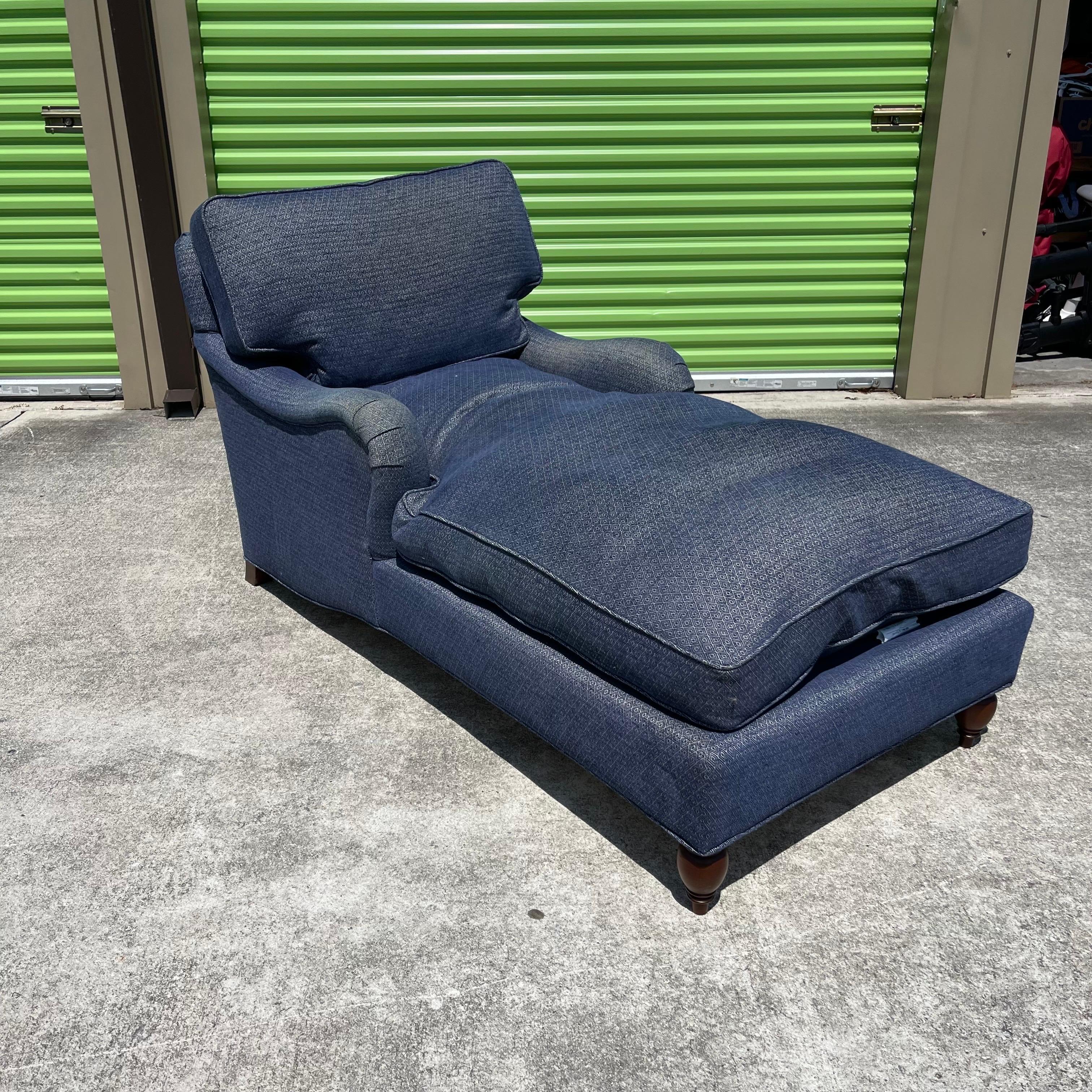 Cama de día con chaise longue y brazos enrollables, hecha a mano en EE.UU. por Lee Jofa en venta 8