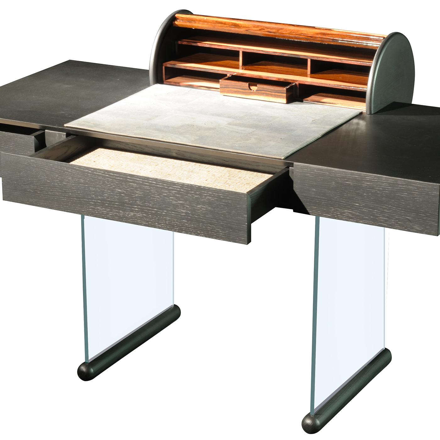 Italian Roll Black Desk For Sale