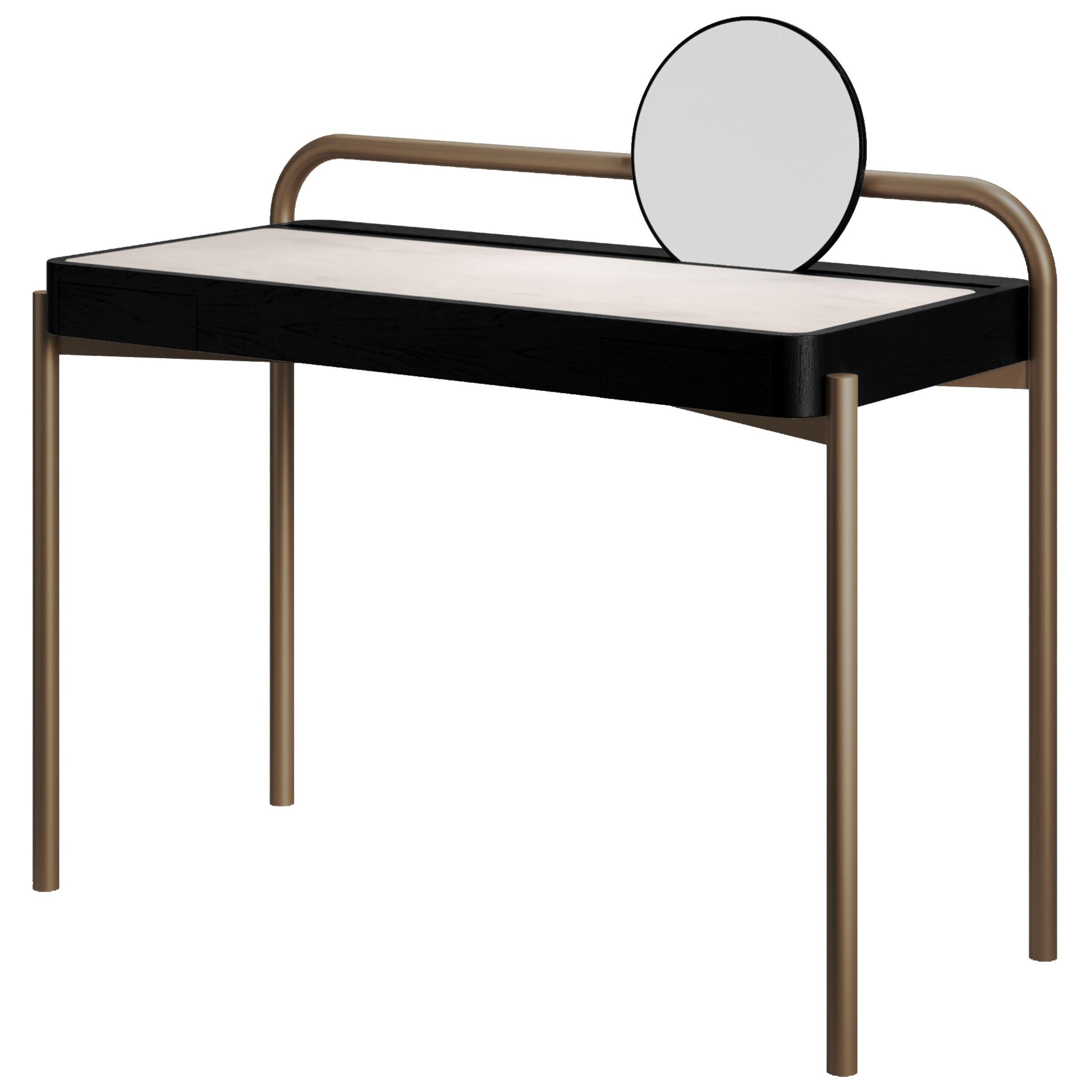 Roll Contemporary Desk in Metal and Wood