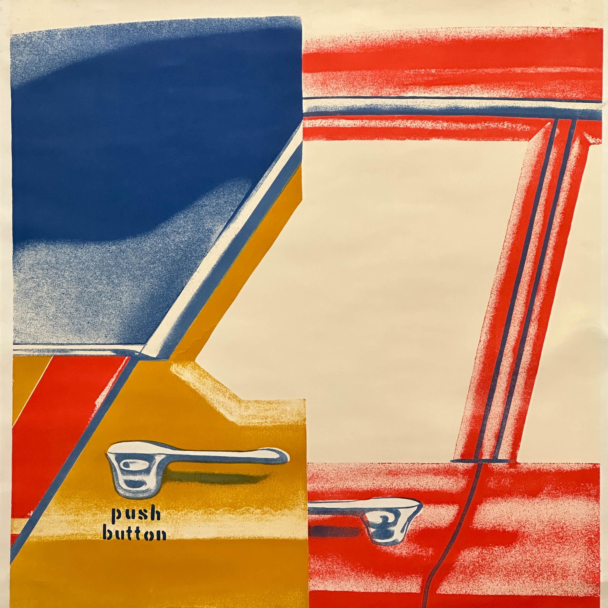 Mid-Century Modern “Roll Down” 1965 Rosenquist Lithograph 18×22 For Sale