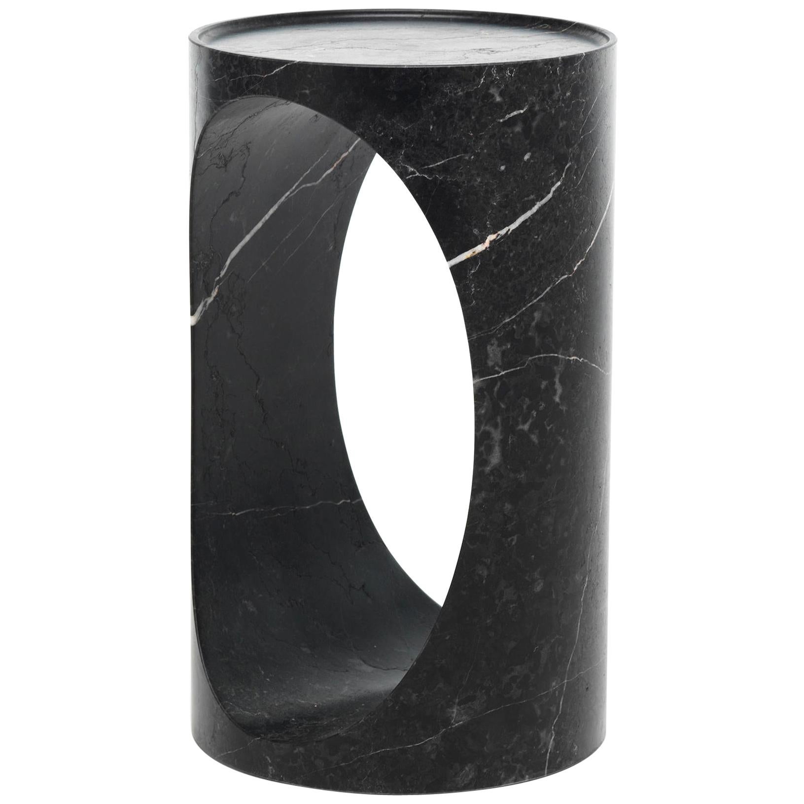 21st Century Modern Sculptural New Saint Laurent Marble Side Table From Block  For Sale