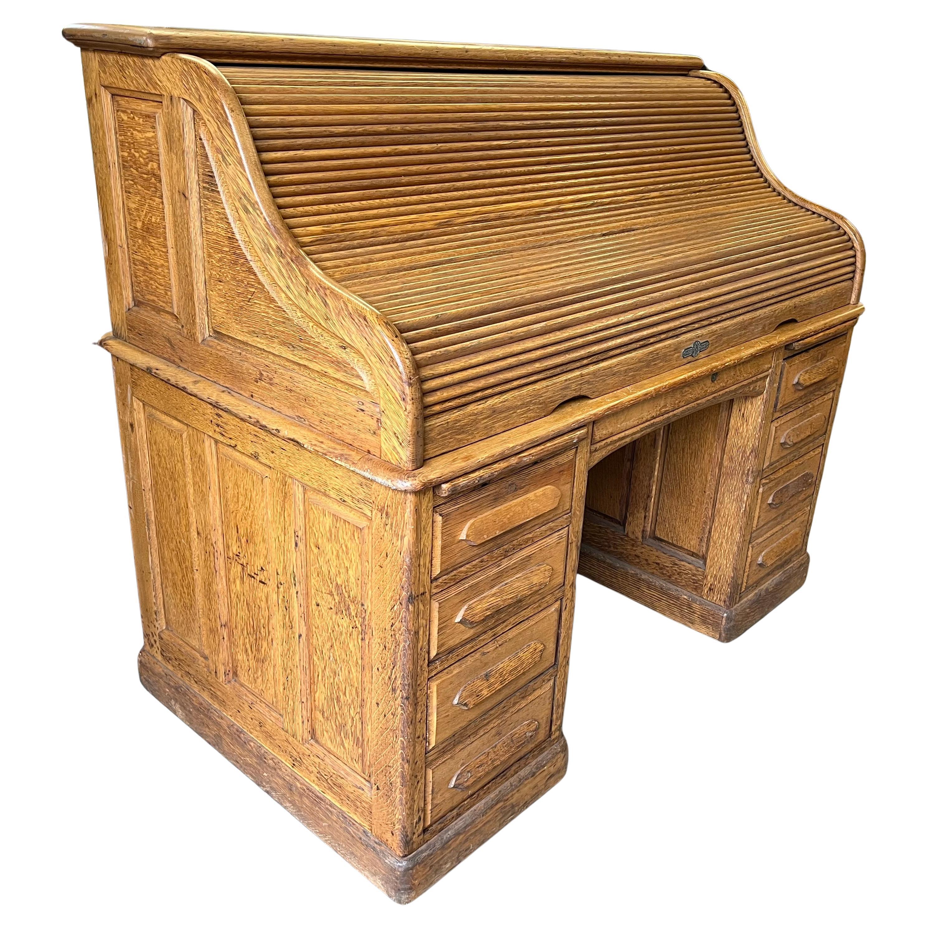 Roll Top Desk, By Derby, Circa 1920 For Sale