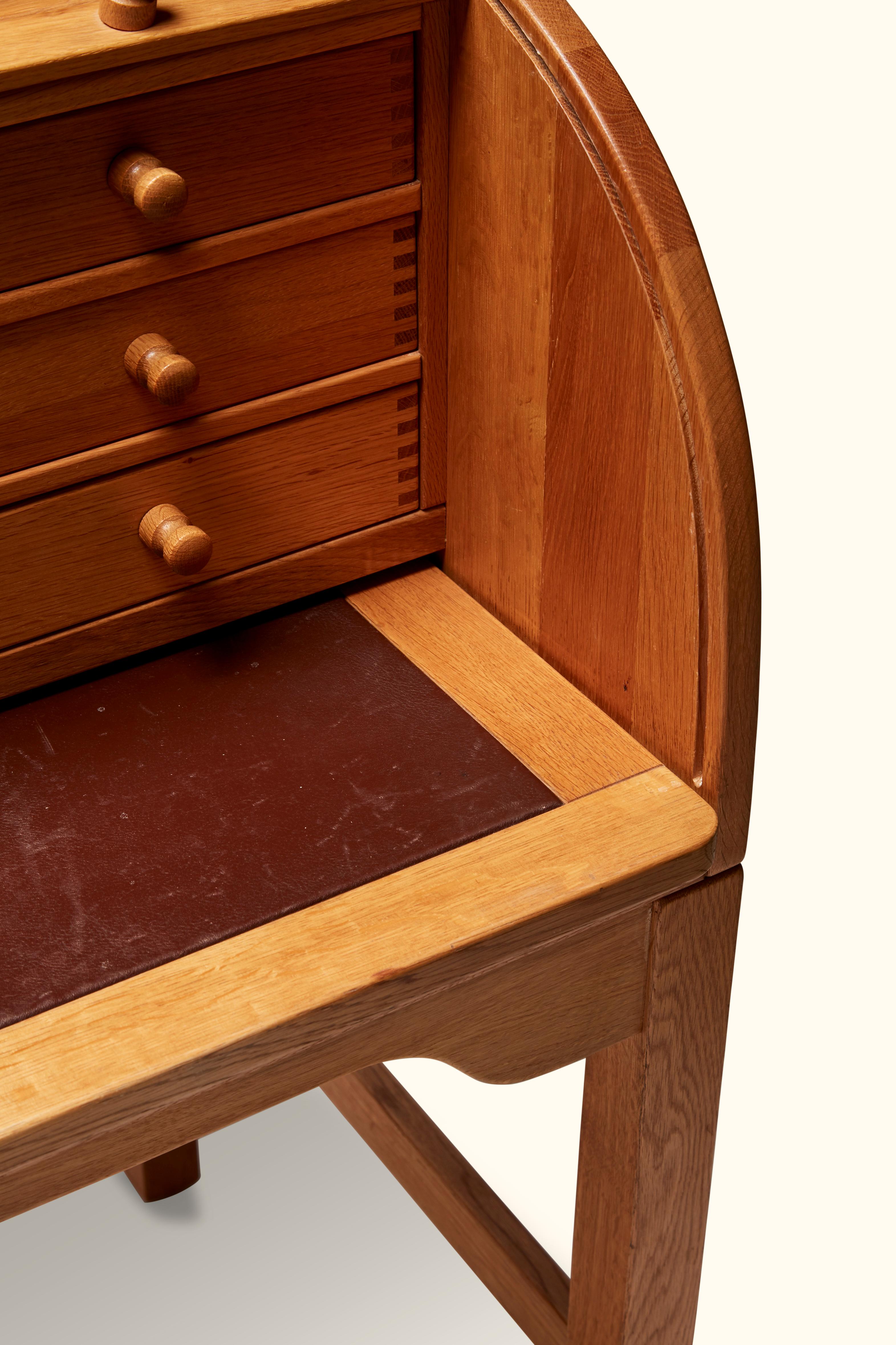 Danish Roll Top Secretary Desk by Andreas Hansen Hadsten