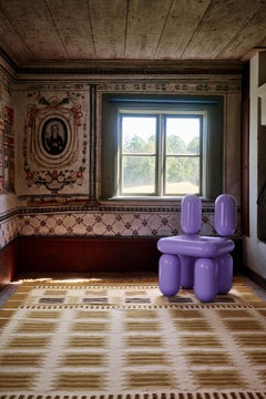 Hilma Rollakan Wool Rug in Marigold by Layered, Hand-Woven Scandinavian Design