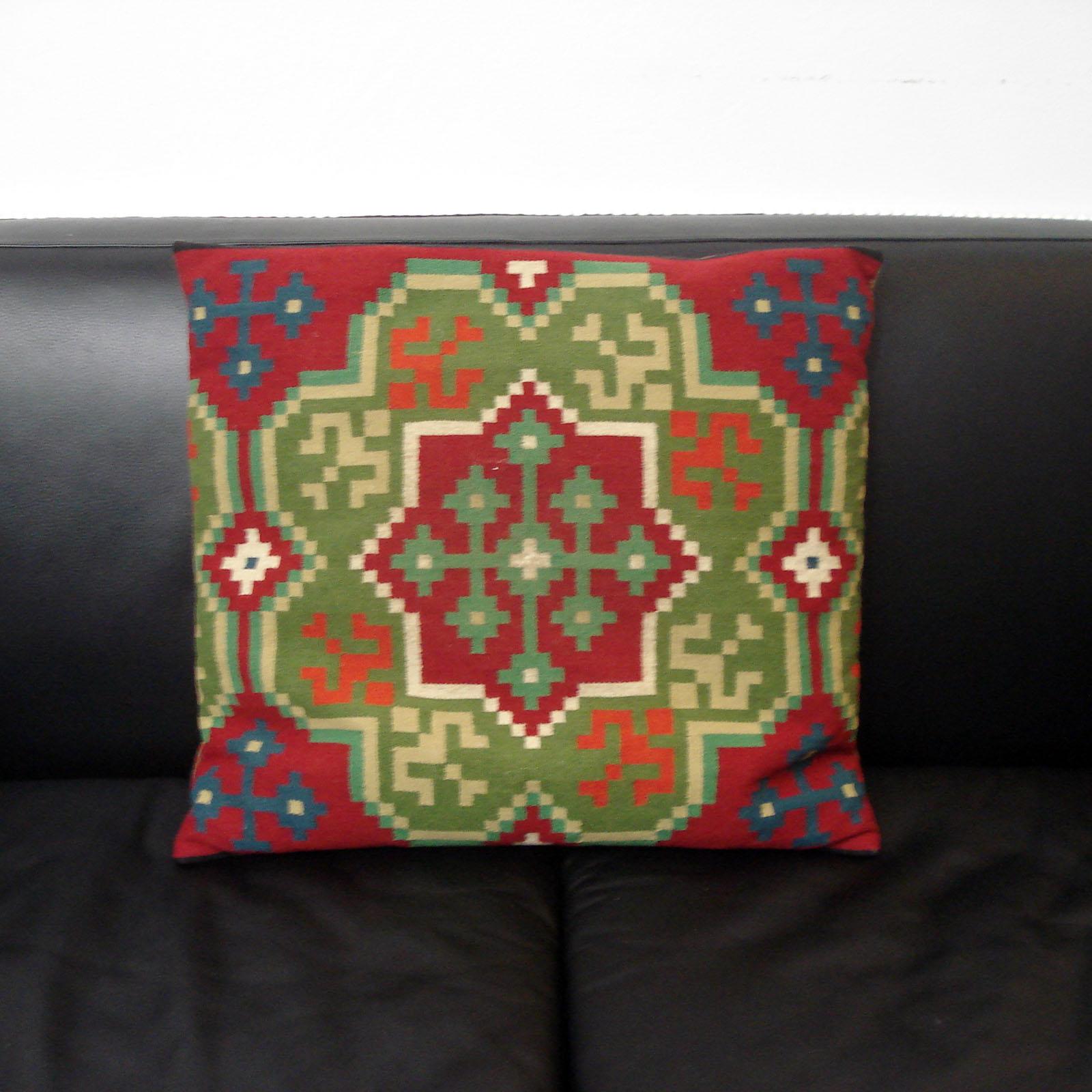Folk Art Rollakan Pillow, Hand-woven Pillow, Sweden 19th Century For Sale