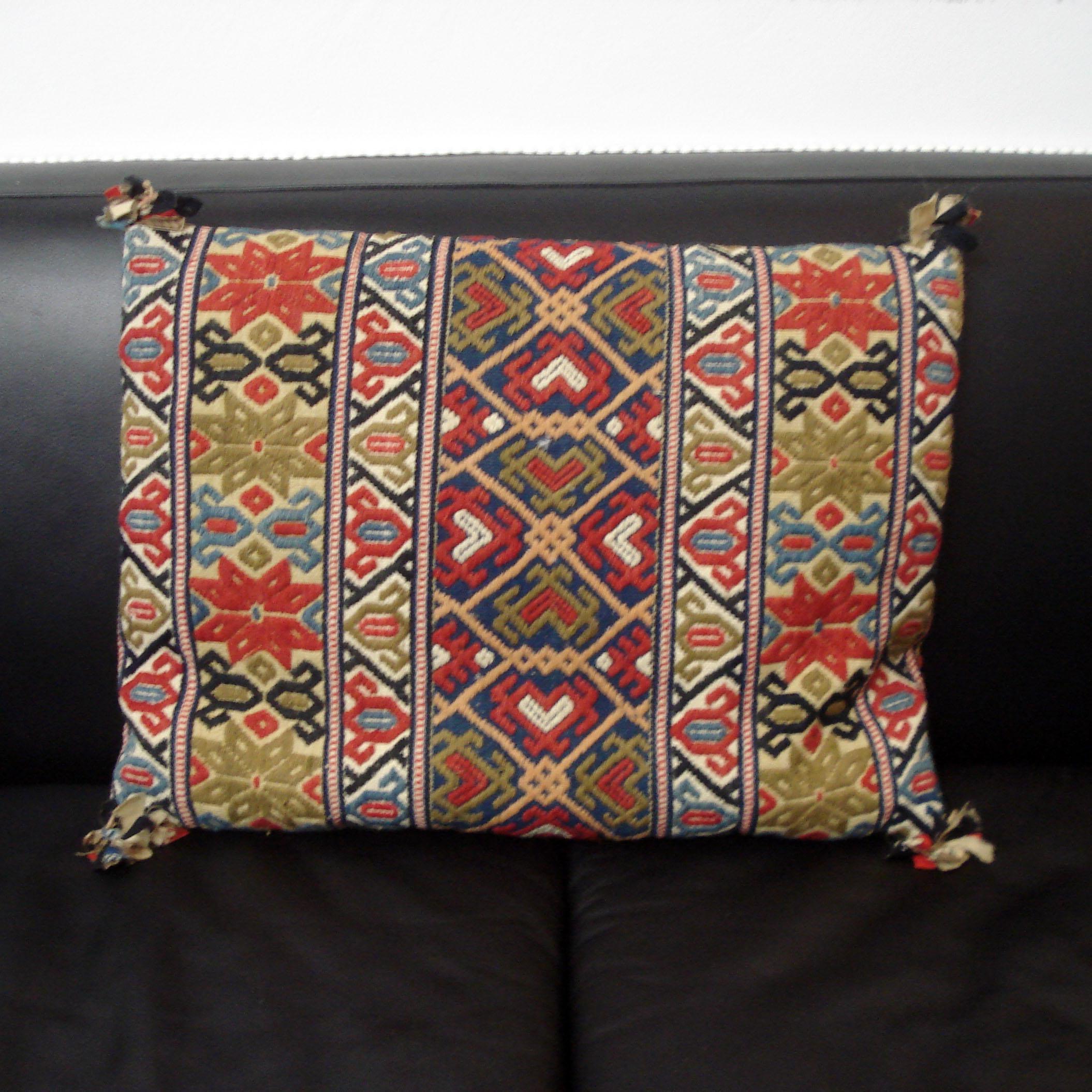 Swedish Rollakan Pillow, Hand-Woven Pillow, Sweden, 19th Century For Sale