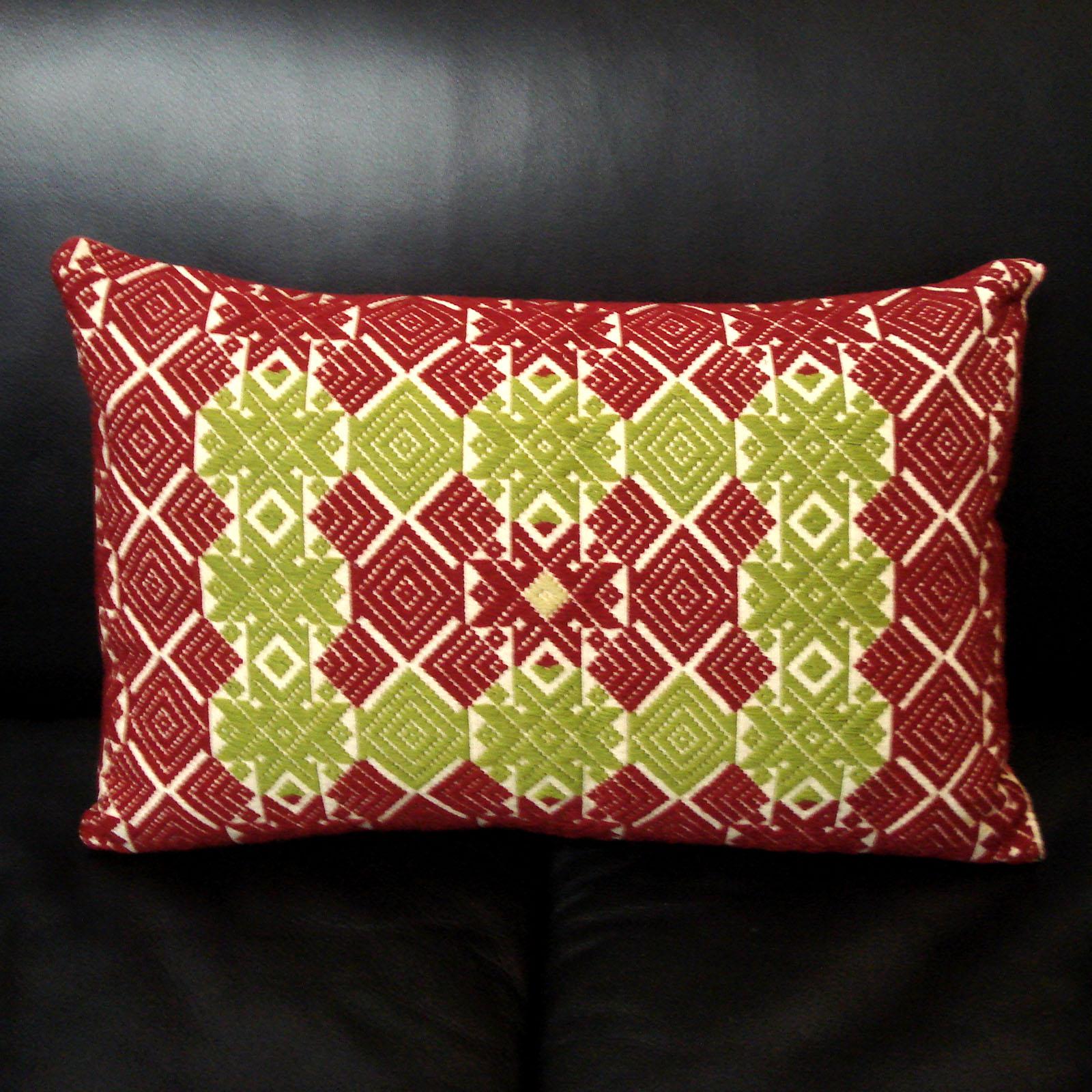 Wool Rollakan Pillow, Hand-Woven Pillow, Sweden 19th Century For Sale