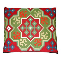 Used Rollakan Pillow, Hand-woven Pillow, Sweden 19th Century