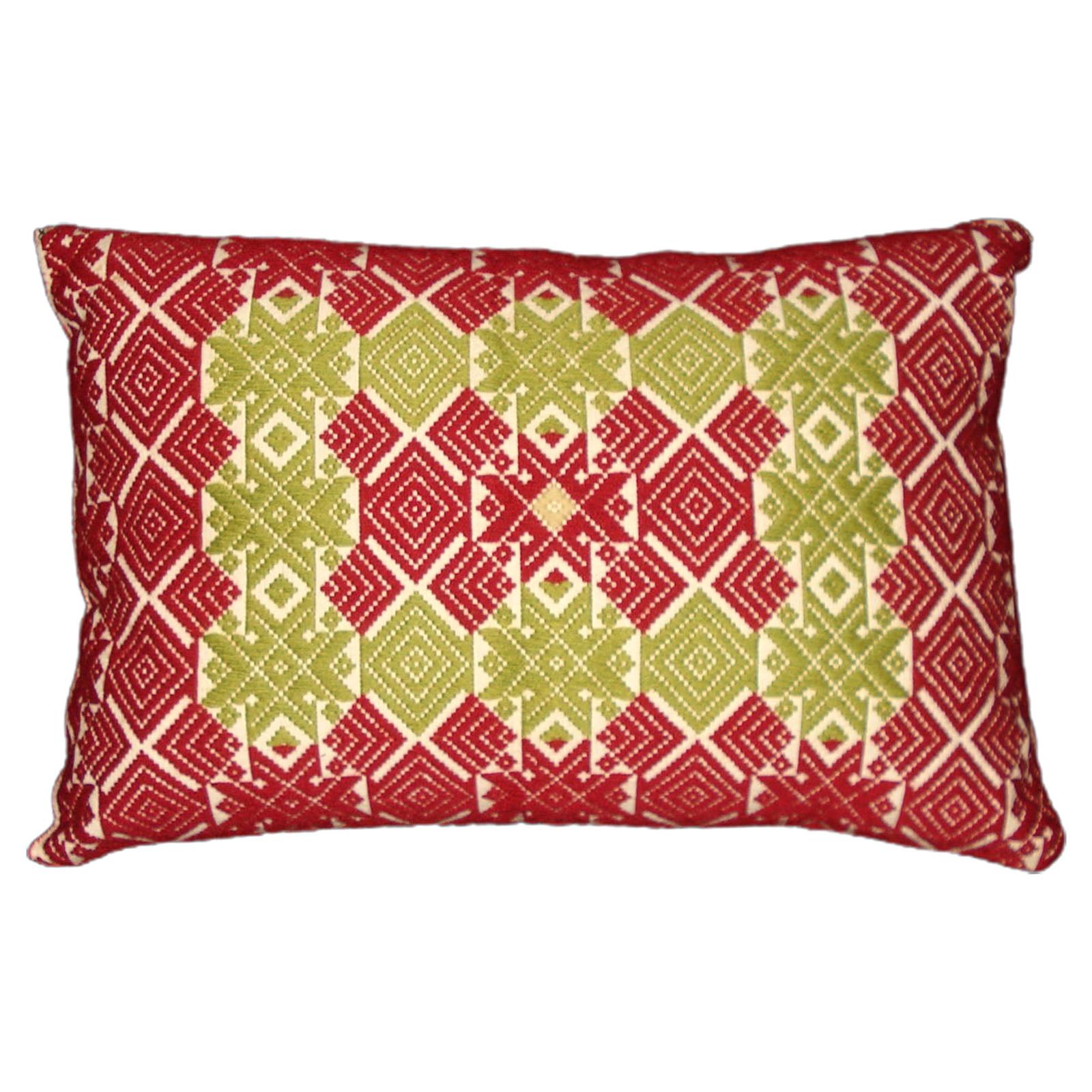 Rollakan Pillow, Hand-Woven Pillow, Sweden 19th Century