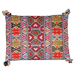 Antique Rollakan Pillow, Hand-Woven Pillow, Sweden, 19th Century