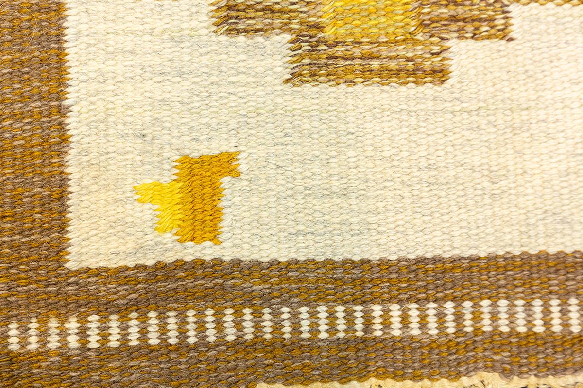Rollakan Teppich Schwedisch Beige Bordüre (Handgewebt) im Angebot