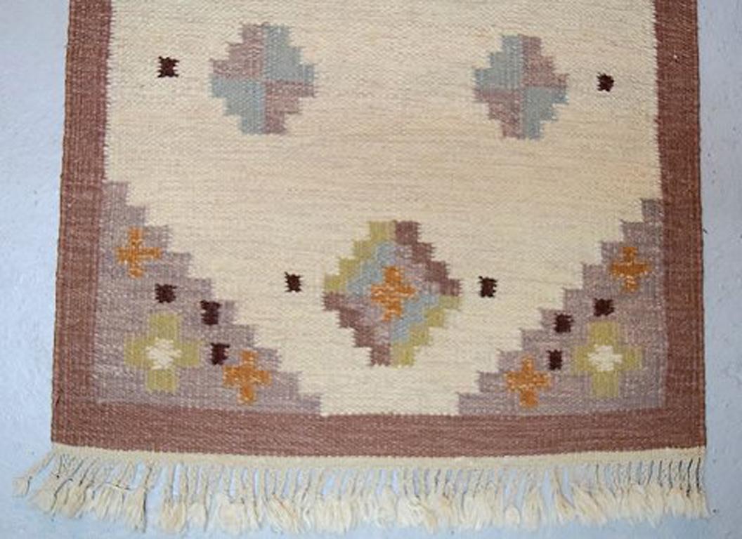 Scandinavian Modern Röllakan Rug, Swedish Design, 1960s-1970s, Wool Carpet