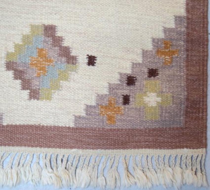 Mid-20th Century Röllakan Rug, Swedish Design, 1960s-1970s, Wool Carpet