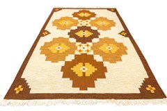 Skandinavischer Teppich Rollakan Beige Feldfarbe
